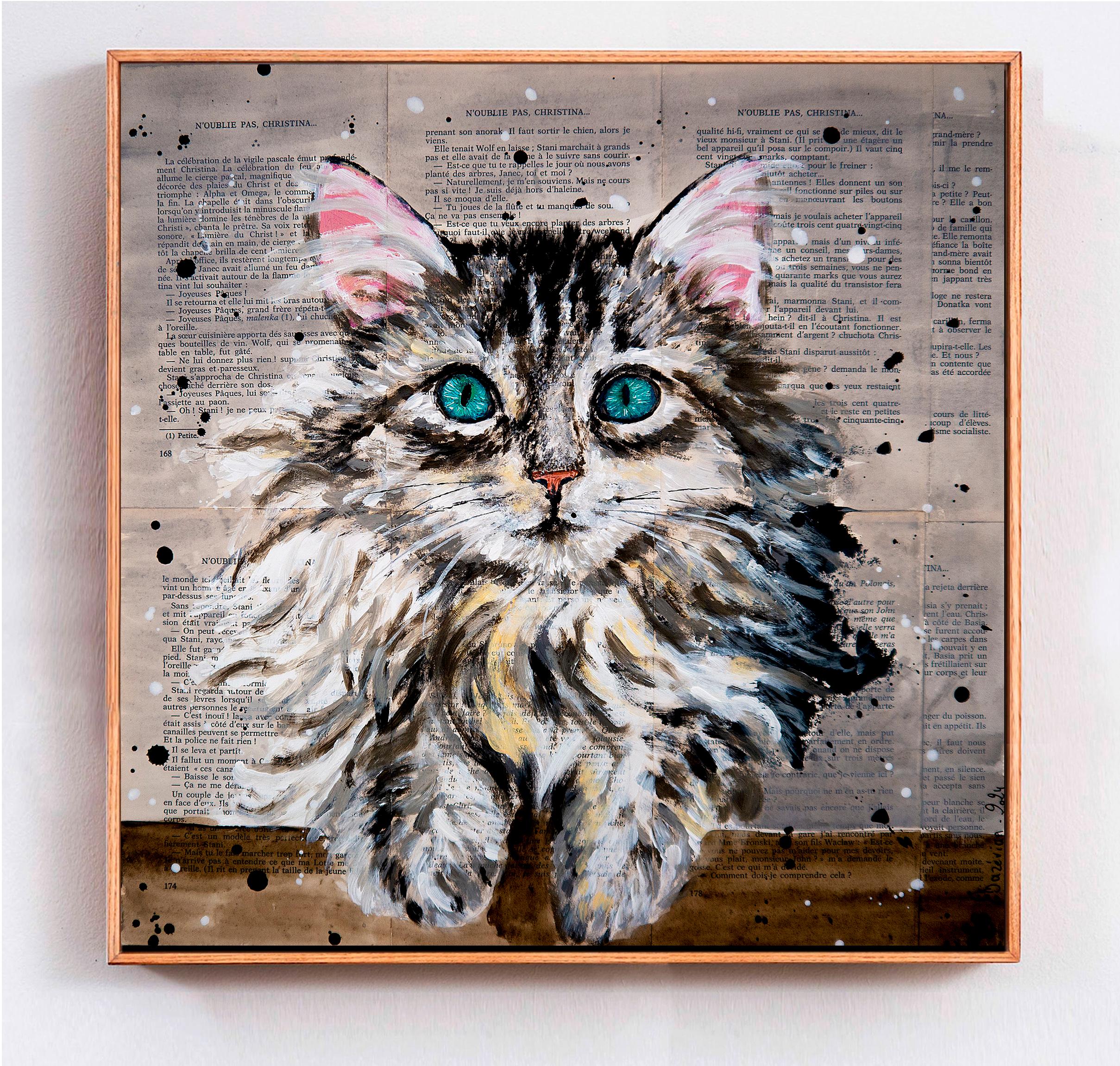 Ritratto Gatto siberiano - SCUOLA FRANCESE - Painting di bazevian animal