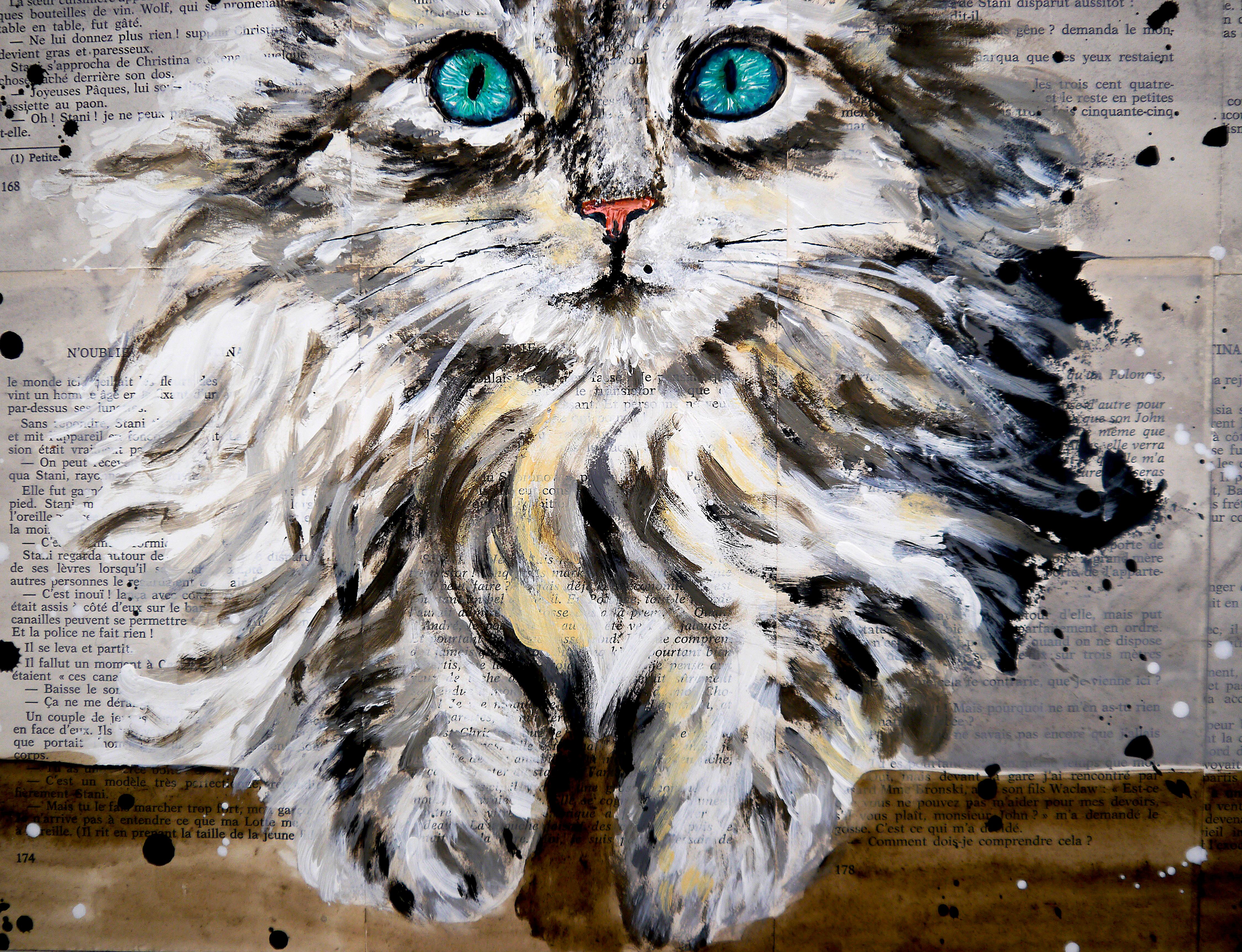 Ritratto Gatto siberiano - SCUOLA FRANCESE in vendita 2