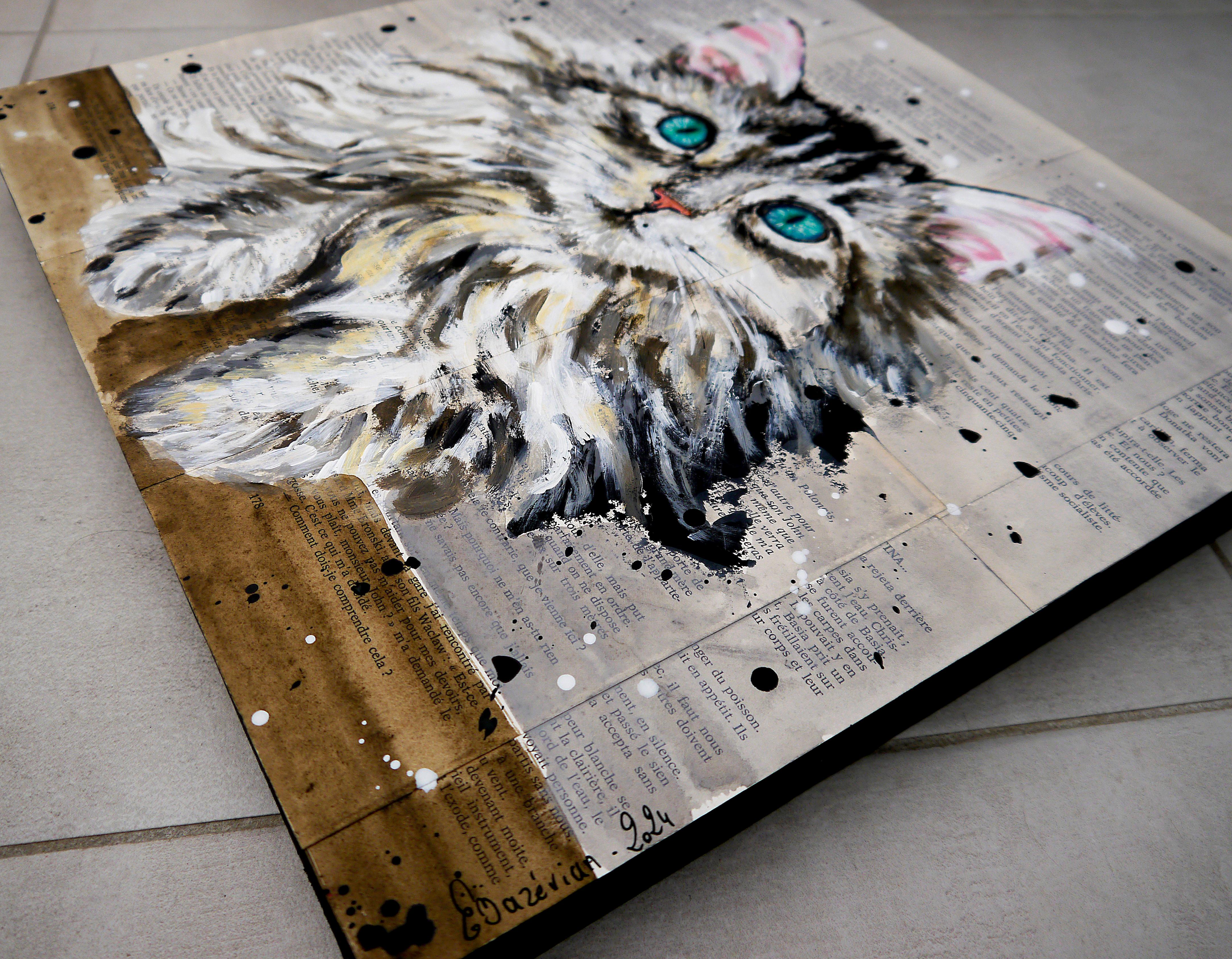 Ritratto Gatto siberiano - SCUOLA FRANCESE in vendita 4