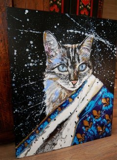 Royal Meoxit Cat Pop Art - Chut les Barbizons! Ready to Hang French School