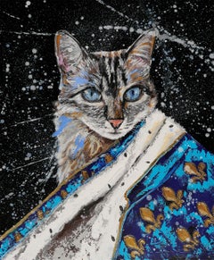 Royal Meoxit Cat Pop Art - ¡Chut les Barbizons! Listo para colgar la escuela de francés