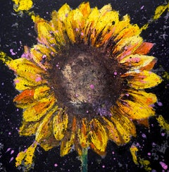 French School - Painting Of Flowers - Sunflower Starwars 21th