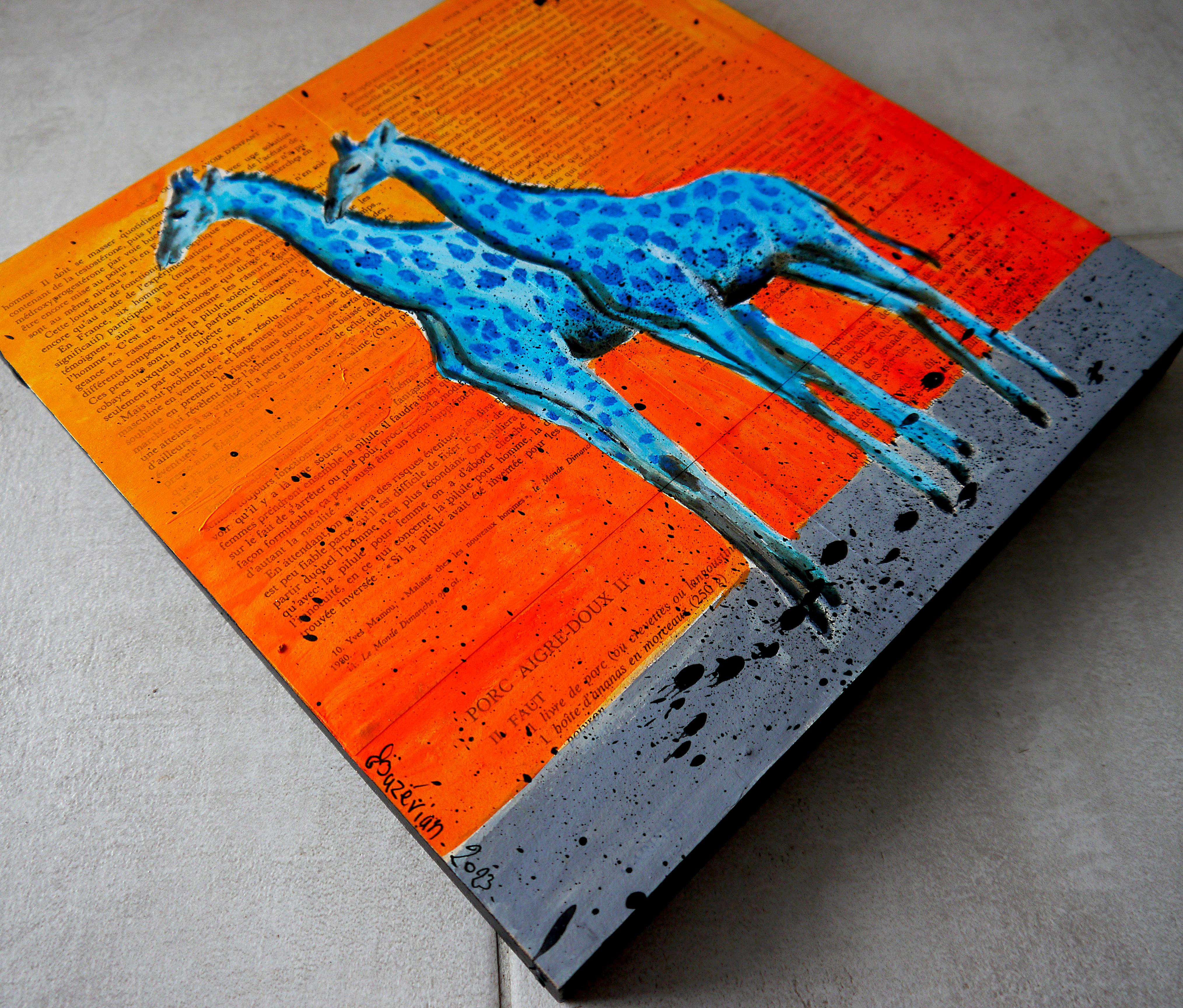 Two Blue Giraffes

Animal -  Portrait  2 blue Giraffes

Technique: oil, acrylic, and ink on old book pages on wooden frame 30x30cm ■■ 11,8x11,8 inch

Sustainability: Wooden frame is made by the artist by recycling  old books. In an ecological