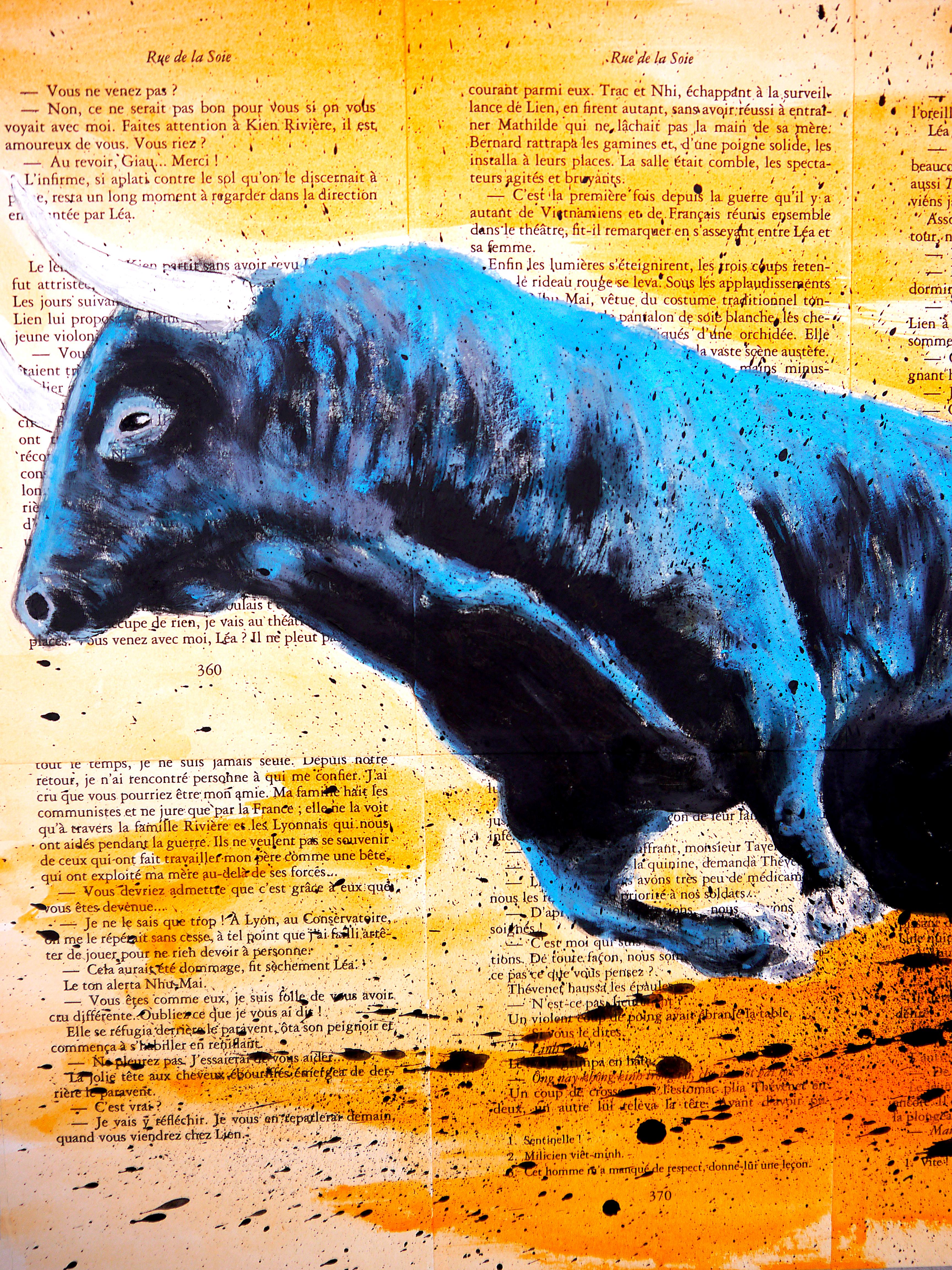 Animal Toro Azul NSWE - Animaux - Pop Art Painting par Bazevian DelaCapuciniere