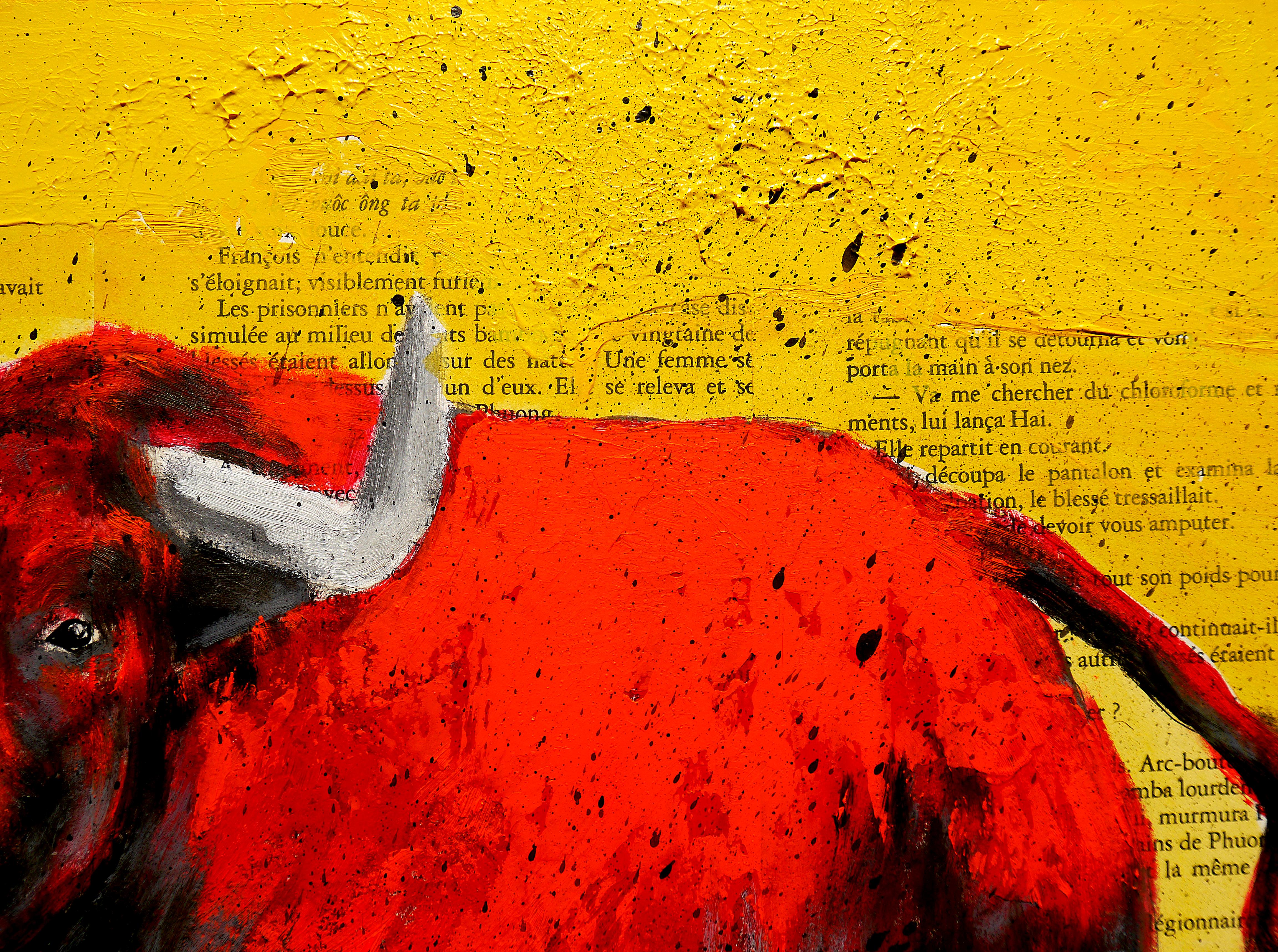 toro rojo painting