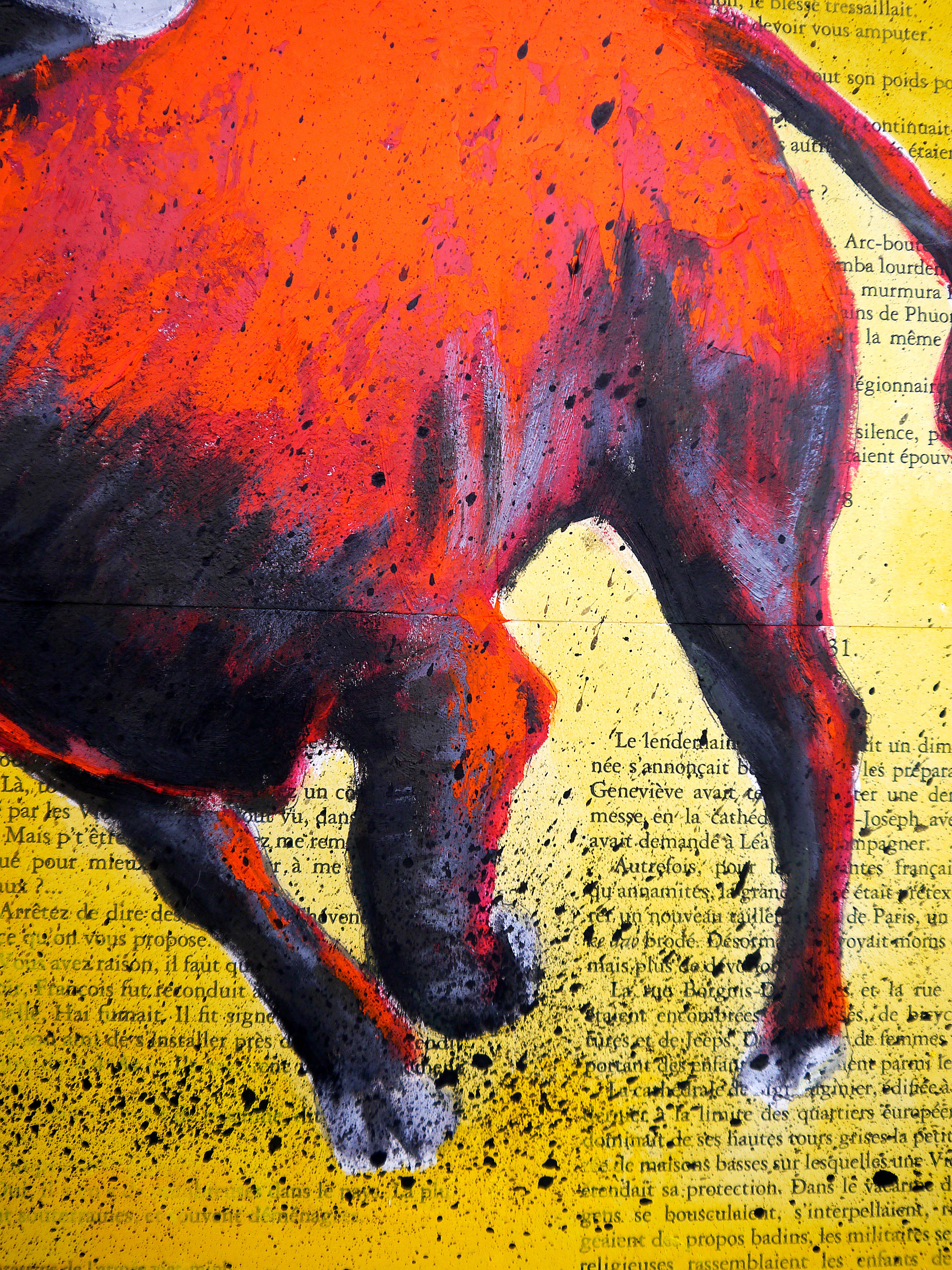Animal Toro Rojo NSWE - Pop Art Painting by Bazevian DelaCapuciniere