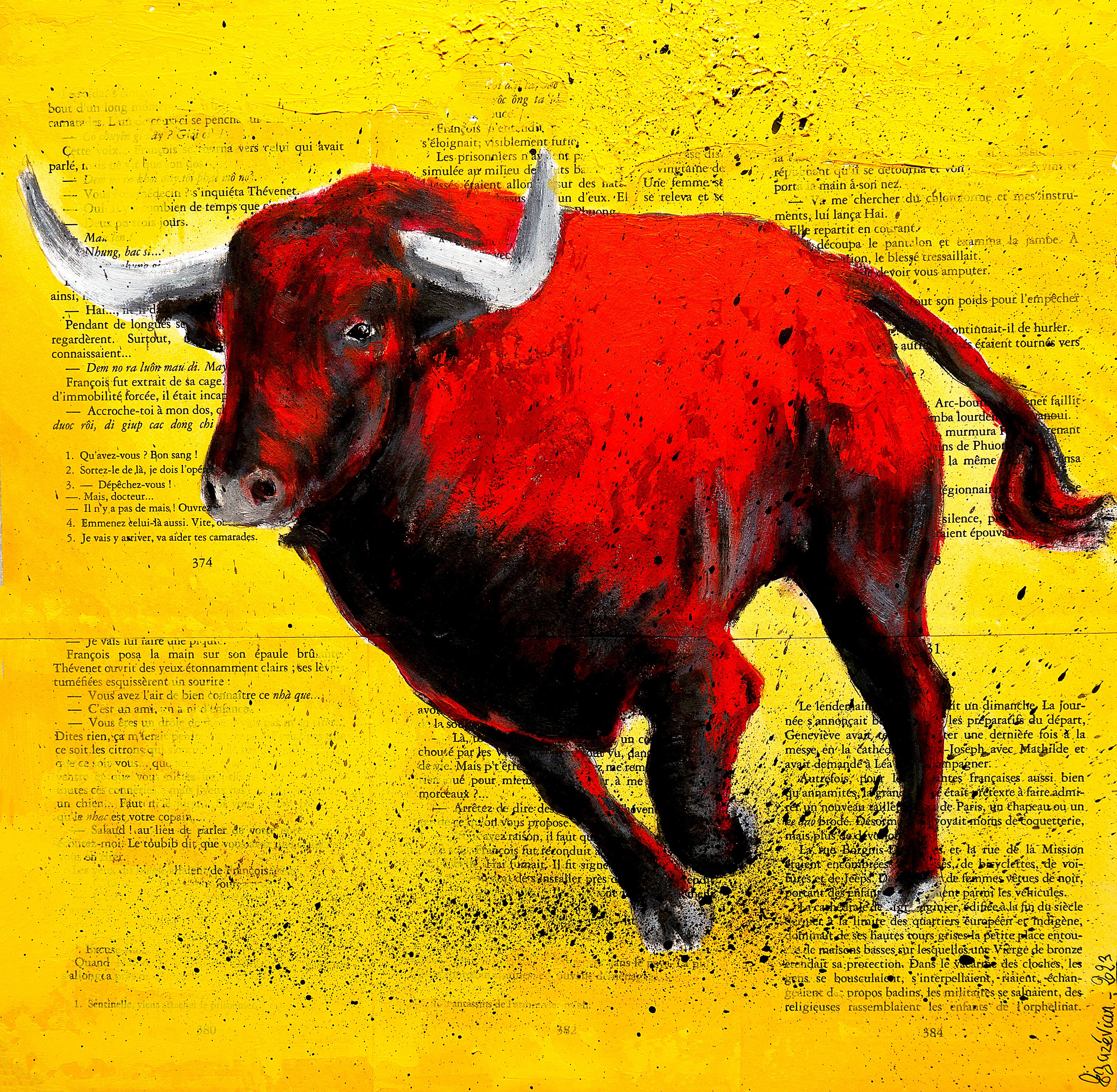 Bazevian DelaCapuciniere Figurative Painting - Animal Toro Rojo NSWE