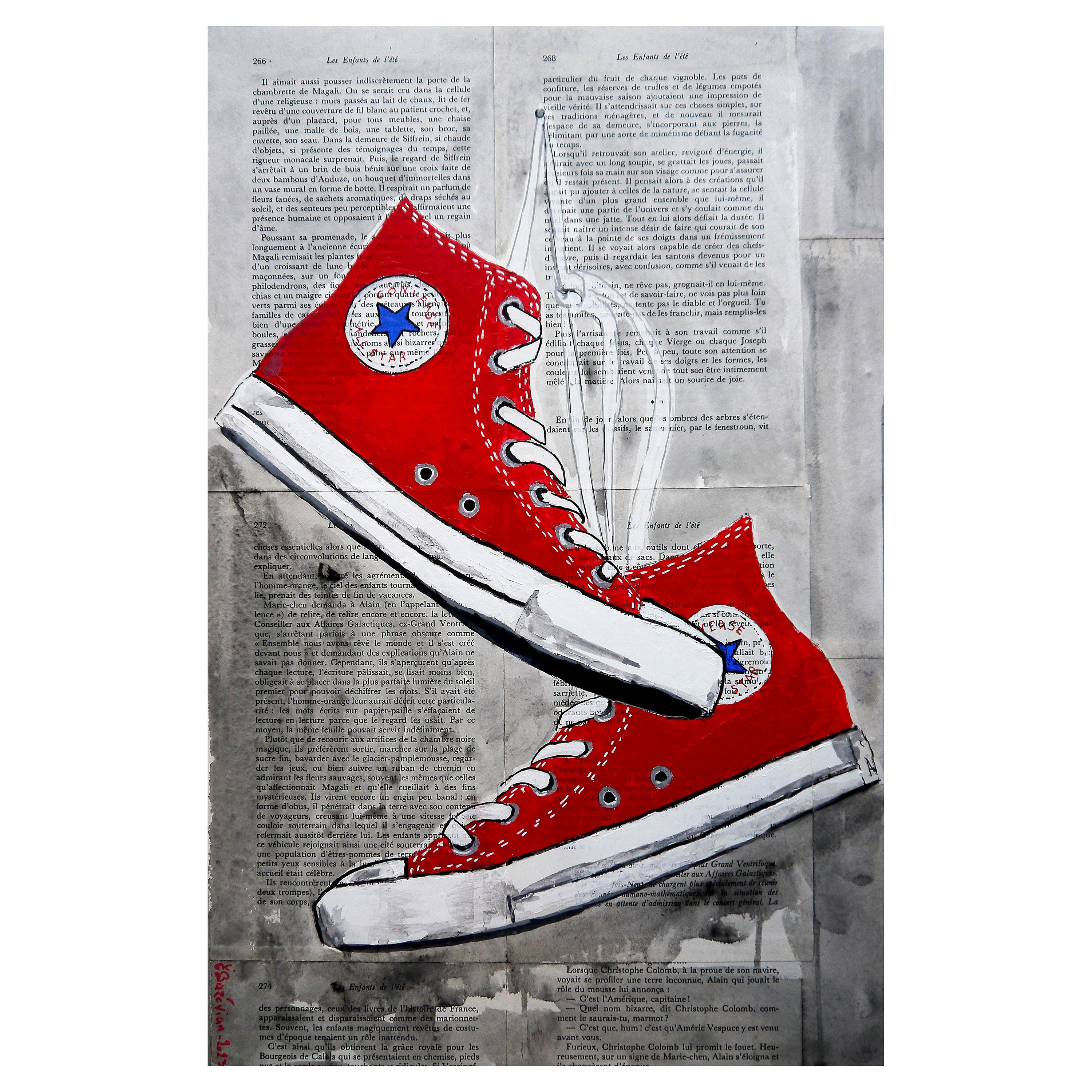 Bazevian DelaCapuciniere - French School - Converse Old School - NYC Oil  Painting 21th For Sale at 1stDibs