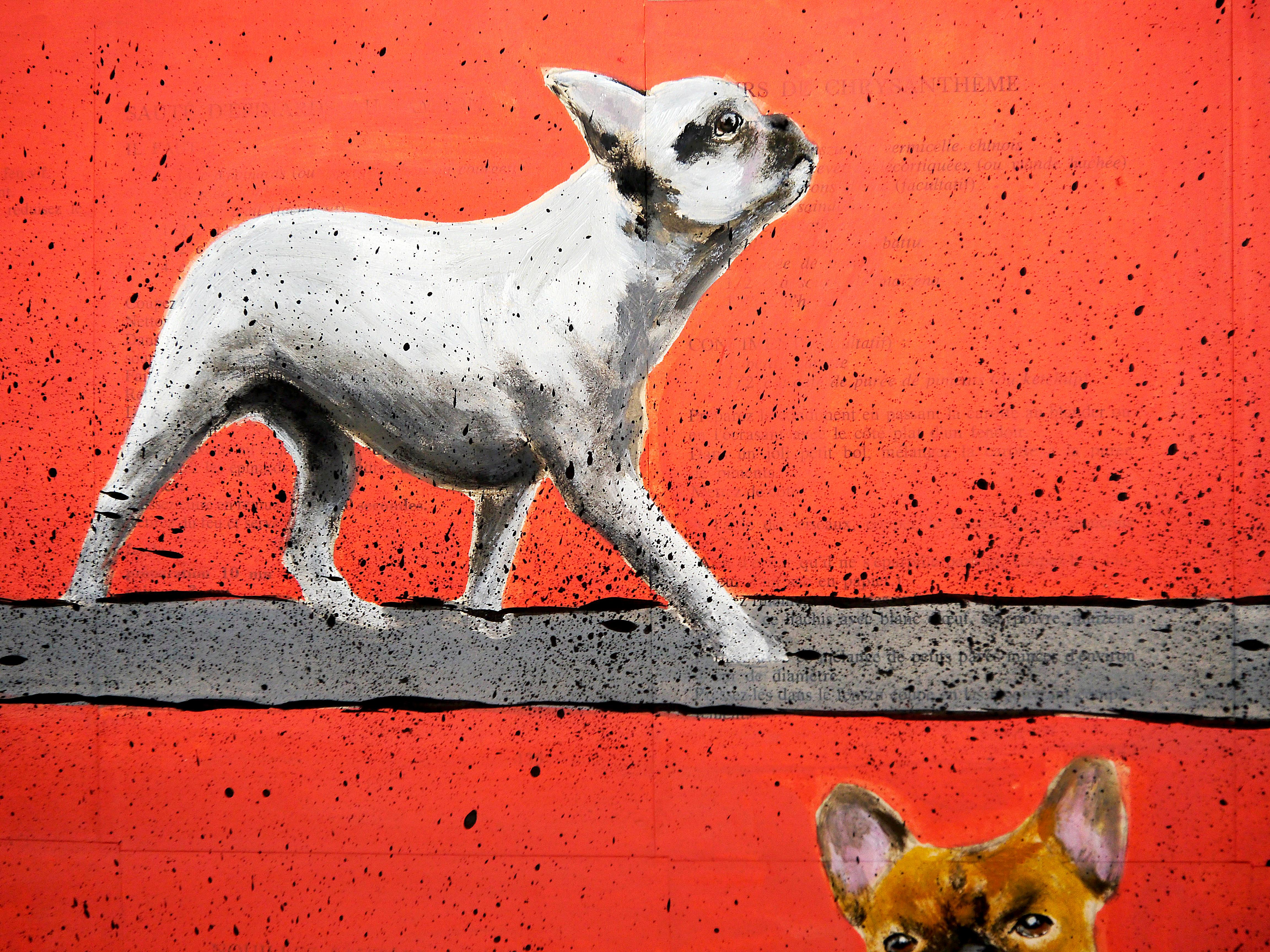 French School - French Bulldog Walk (Large) NSWE Post Impressionist 6