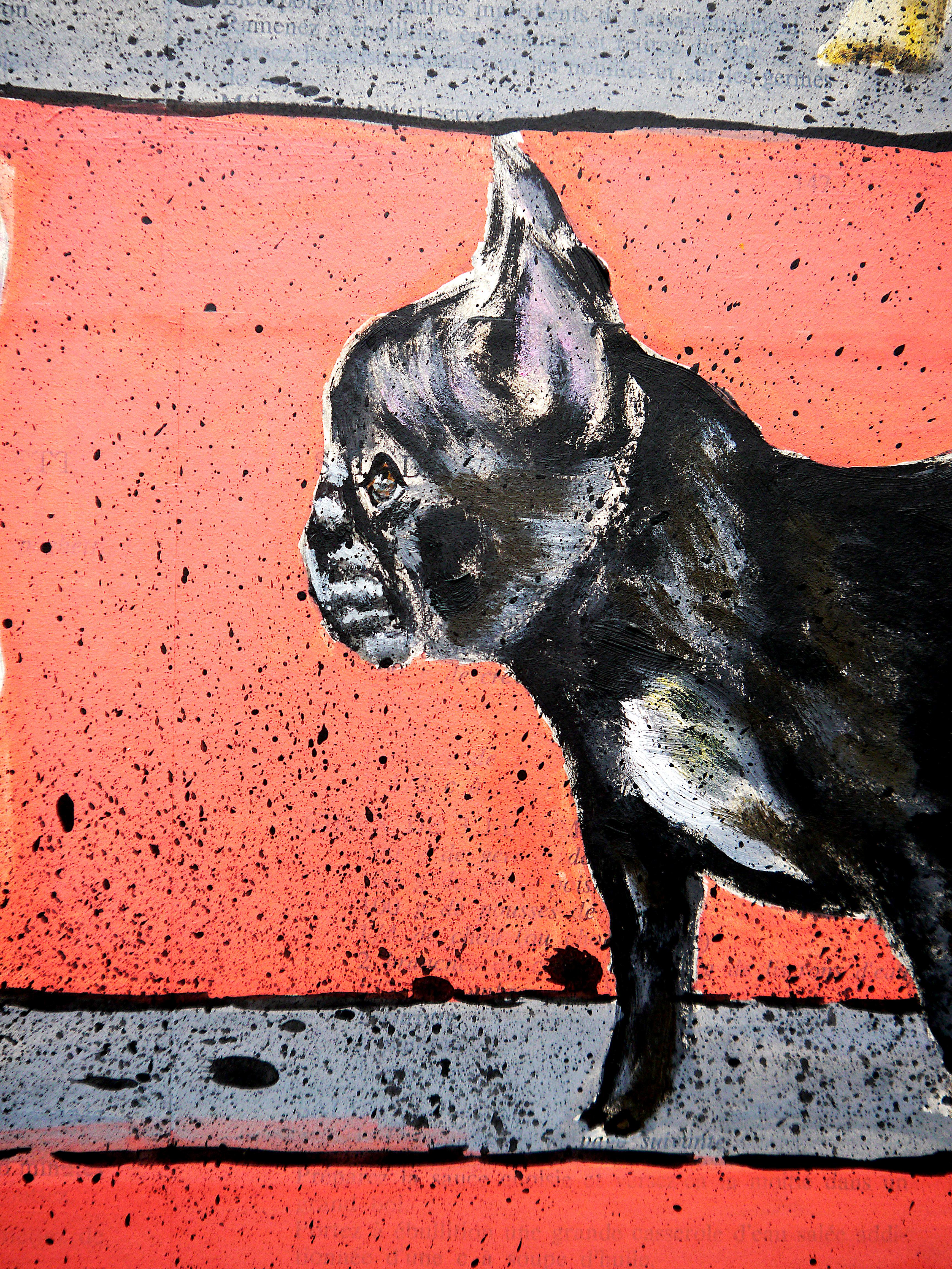 French School - French Bulldog Walk (Large) NSWE Post Impressionist 7