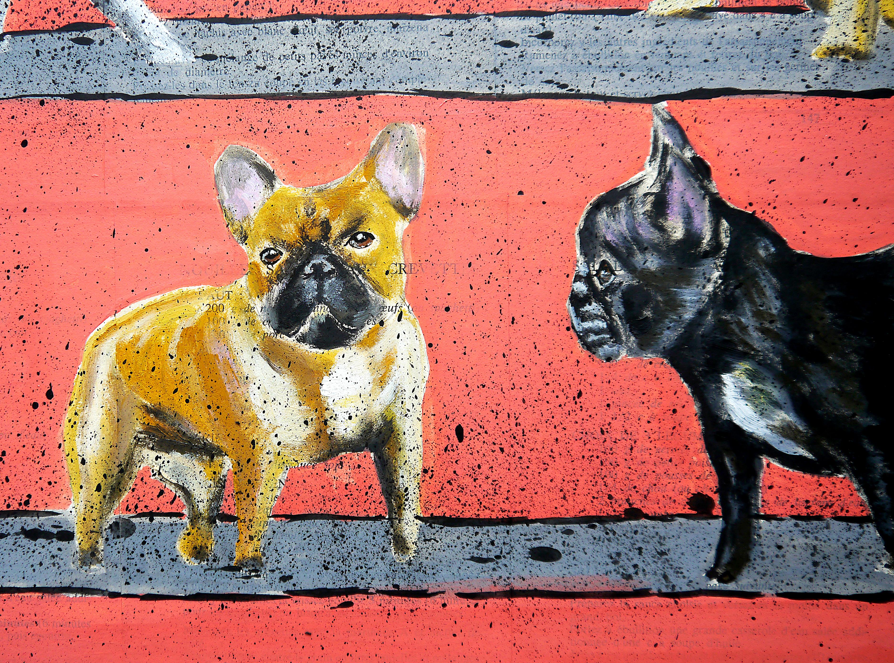 French School - French Bulldog Walk (Large) NSWE Post Impressionist 2