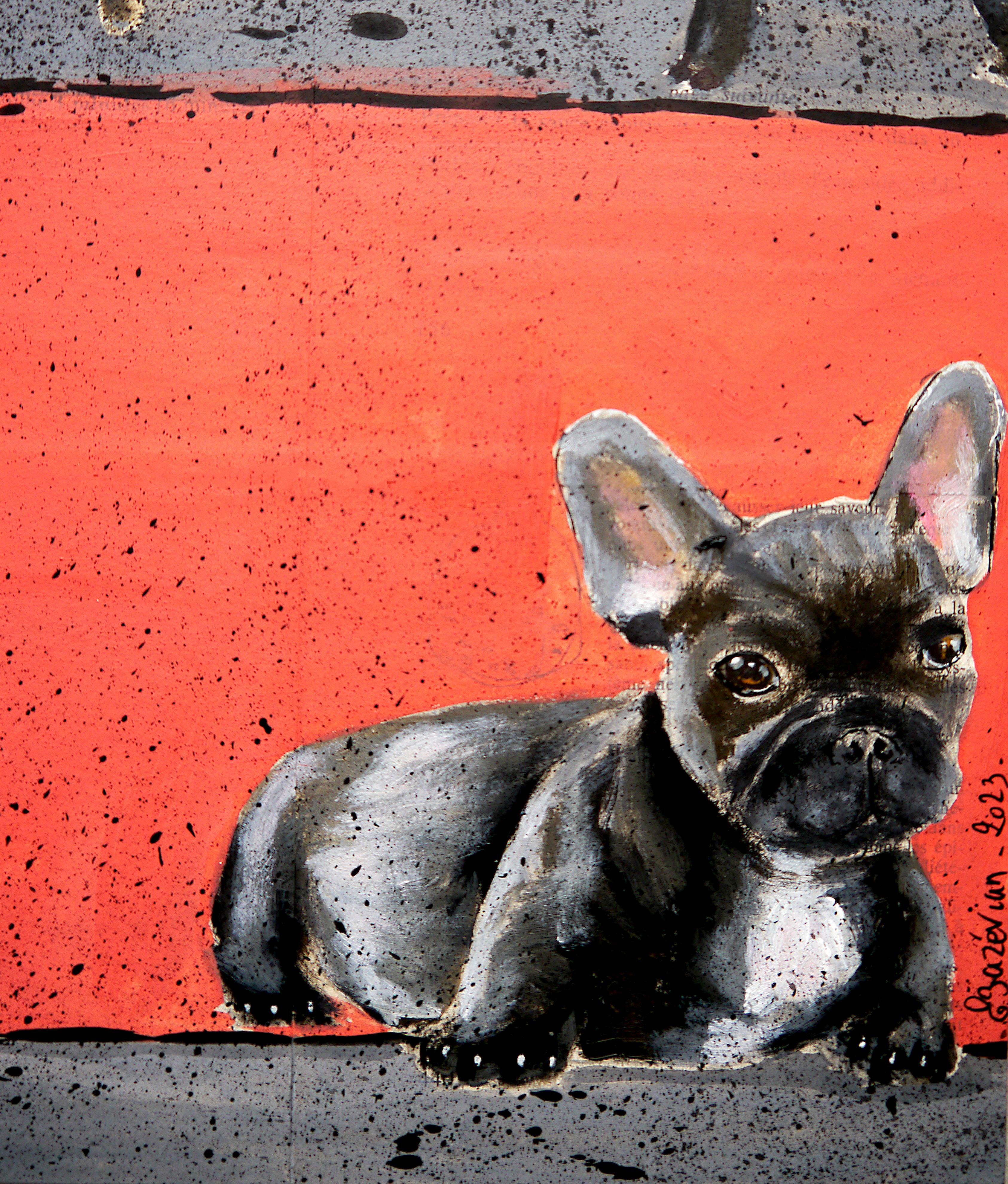 French School - French Bulldog Walk (Large) NSWE Post Impressionist 3