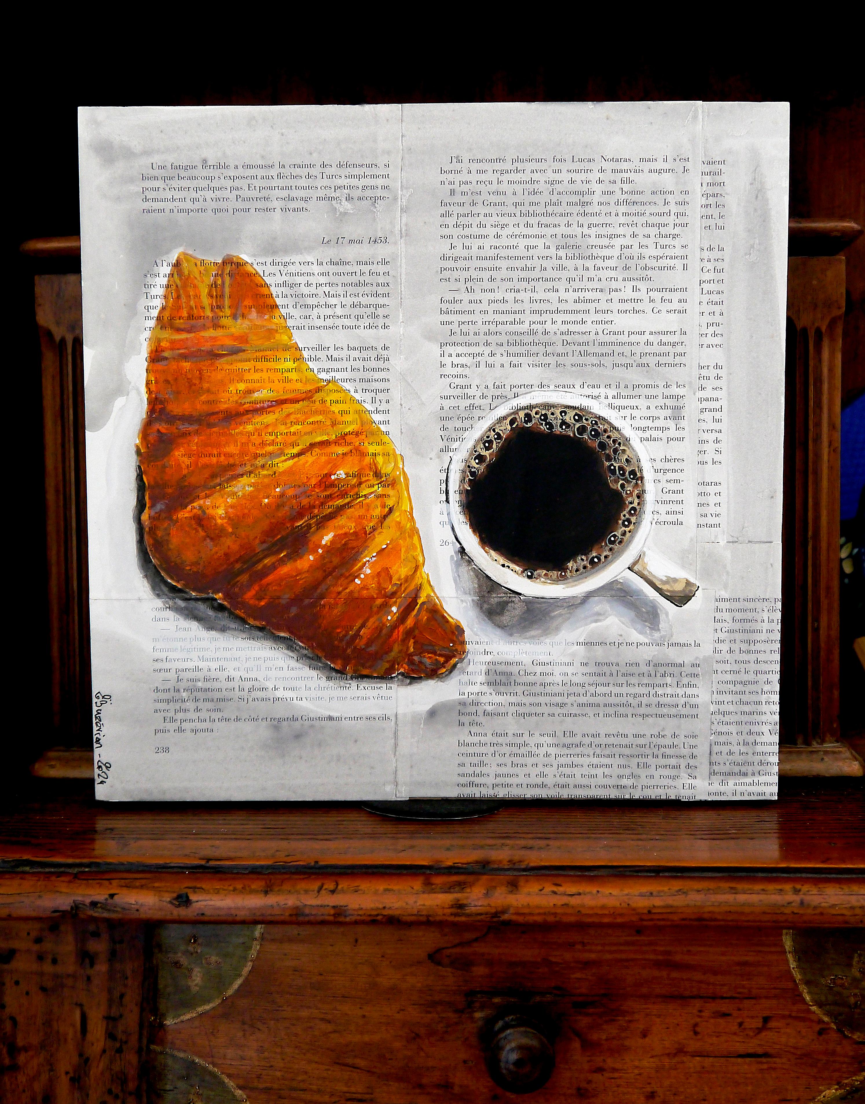 French School - French Breakfast Oil  Still life/ Photorealism / Food / Kitchen 1