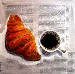 French School - French Breakfast Oil  Still life/ Photorealism / Food / Kitchen