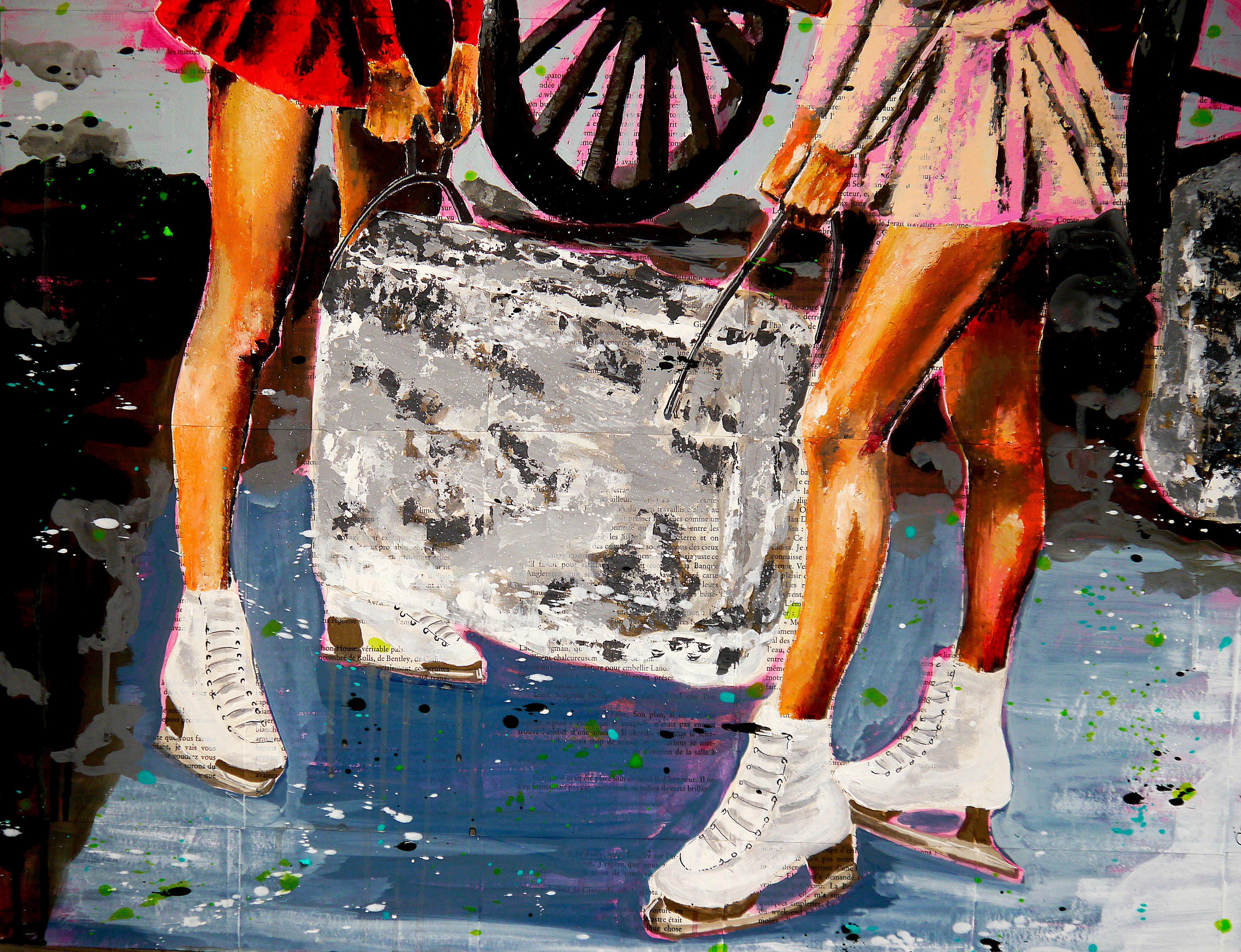 French school Ice Ice Baby Chut les Barbizons - Black Landscape Painting by Bazevian DelaCapuciniere
