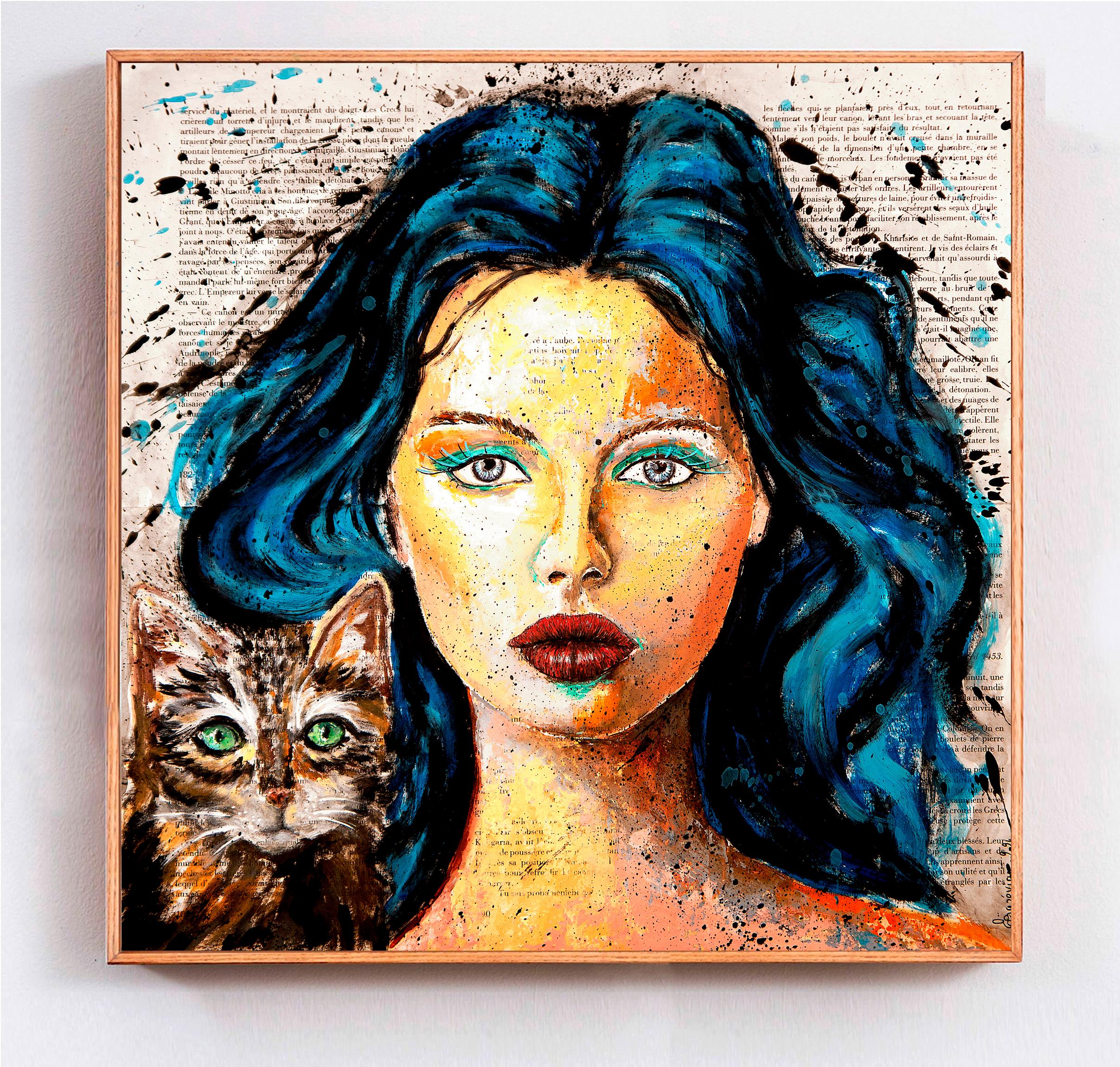 FRENCH SCHOOL Portrait 236 All Eyez on Ready to Hang Original Chut les Barbizons - Painting by Bazevian DelaCapuciniere