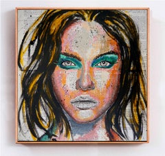 Escuela Francesa - Retrato PS 158 La Lionne a les yx verts Óleo Impresionista AUC0