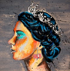 French School - Portrait PS 230 Starwoman AC/DC Queen Oil Post Impressionist