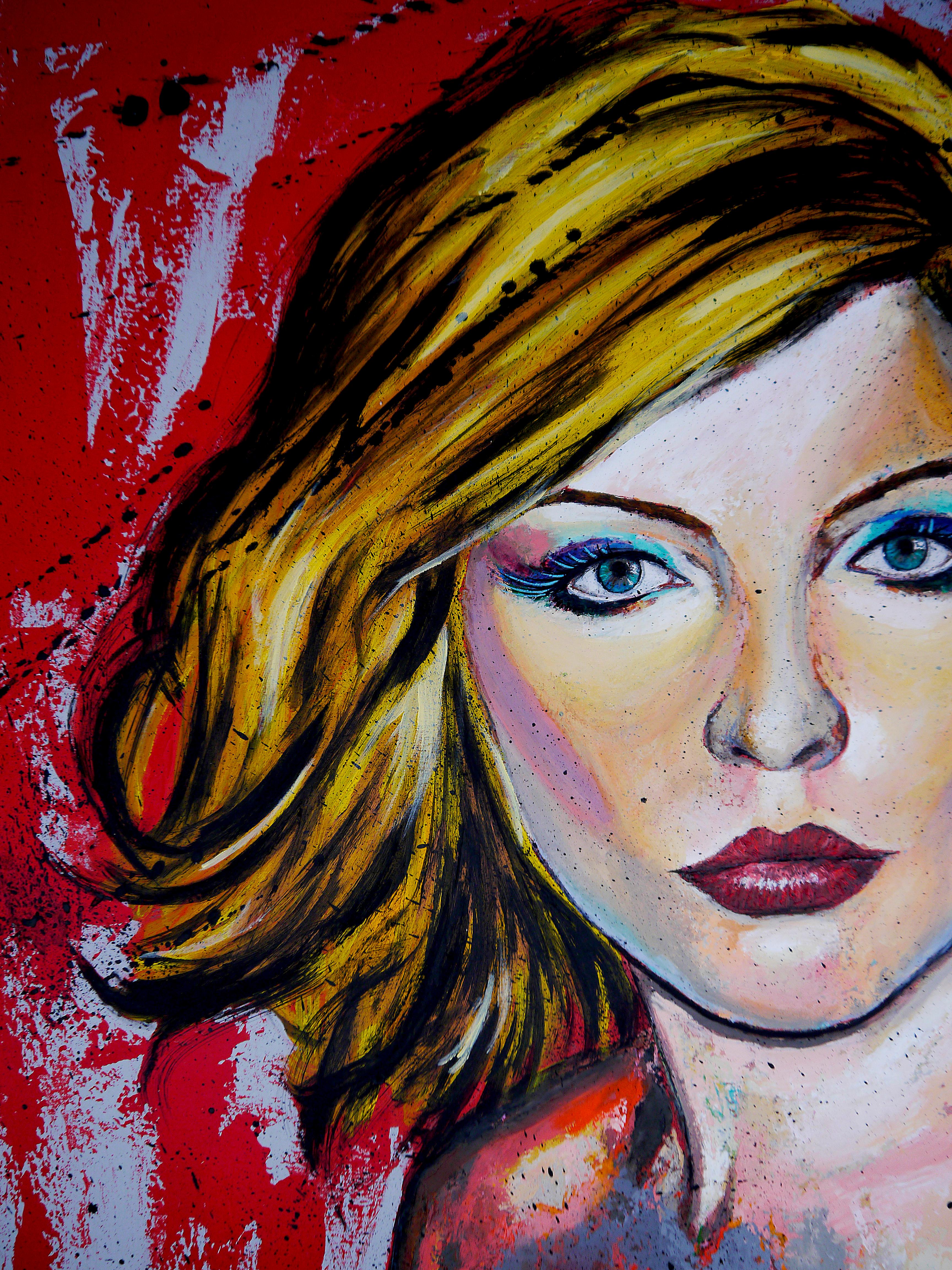 French School - Portrait PS 93 Debbie Blondie - (XL Large) Post Impressionist For Sale 2