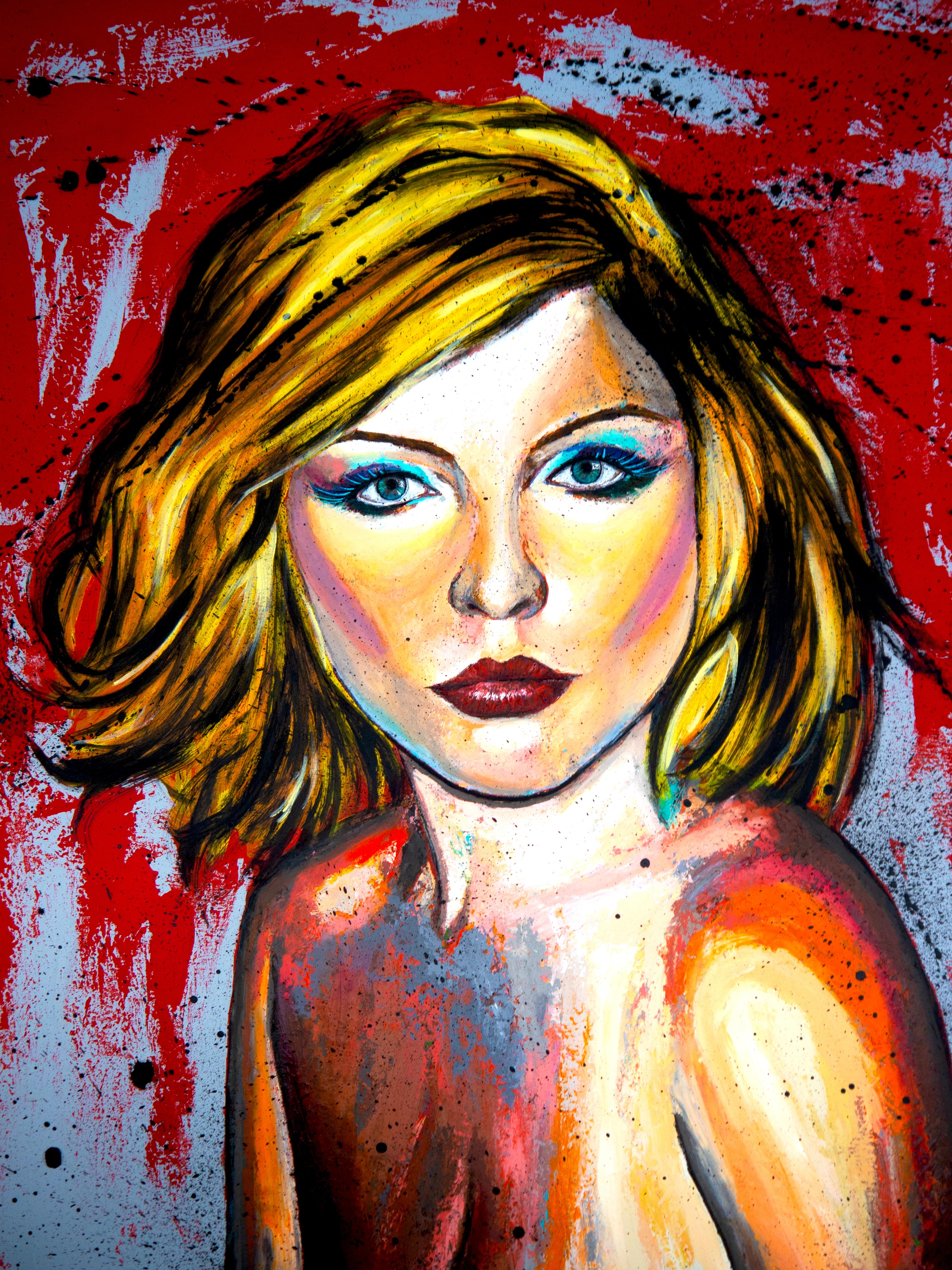 French School - Portrait PS 93 Debbie Blondie - (XL Large) Post Impressionist