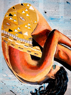 French School - Portrait PS235  Klimt High Dive XL Post Impressionist 21th