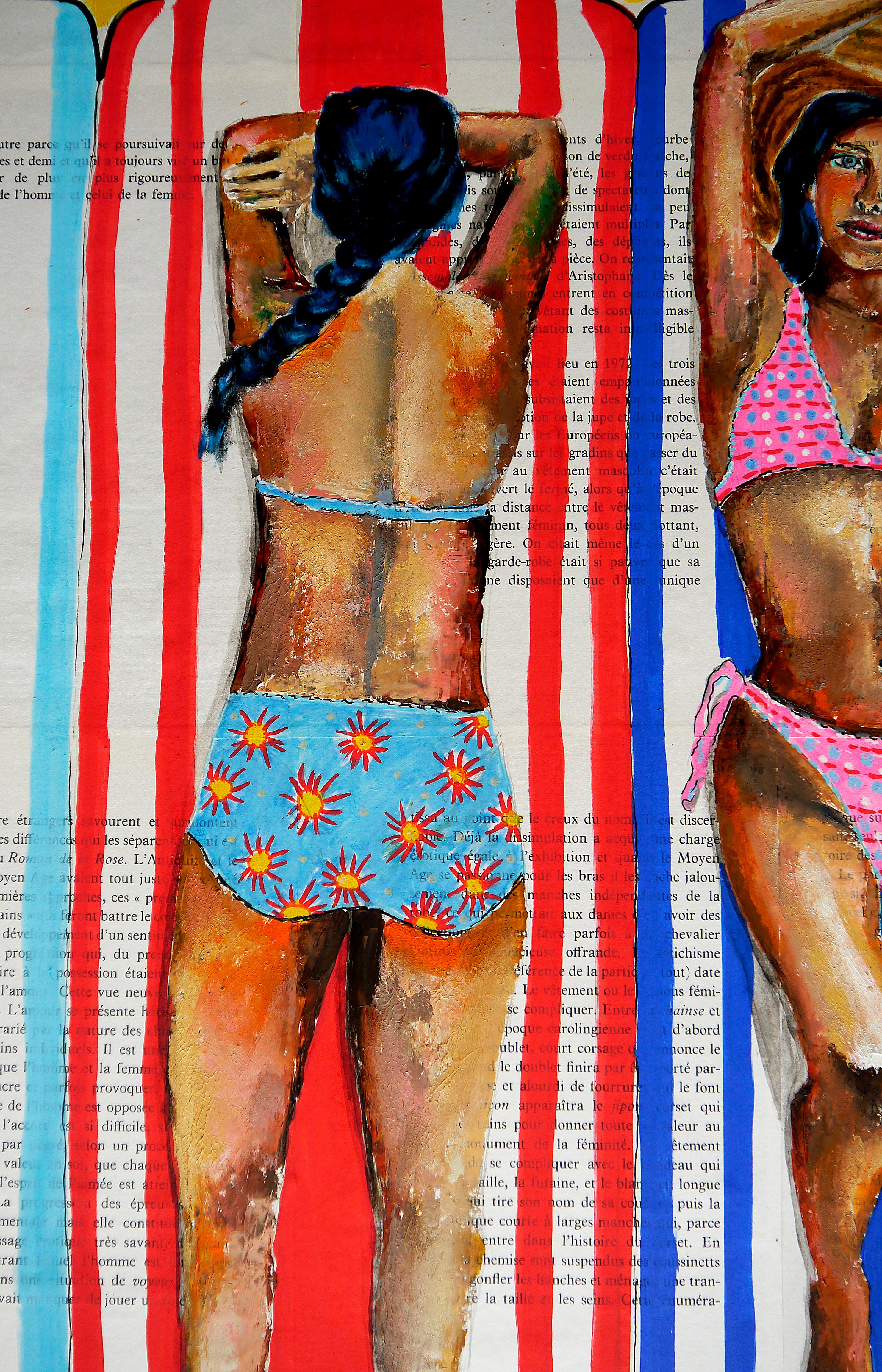 Porträt Sommer der Französischen Schule in La Baule 12 Sunny Indifference Impressionist XL im Angebot 1