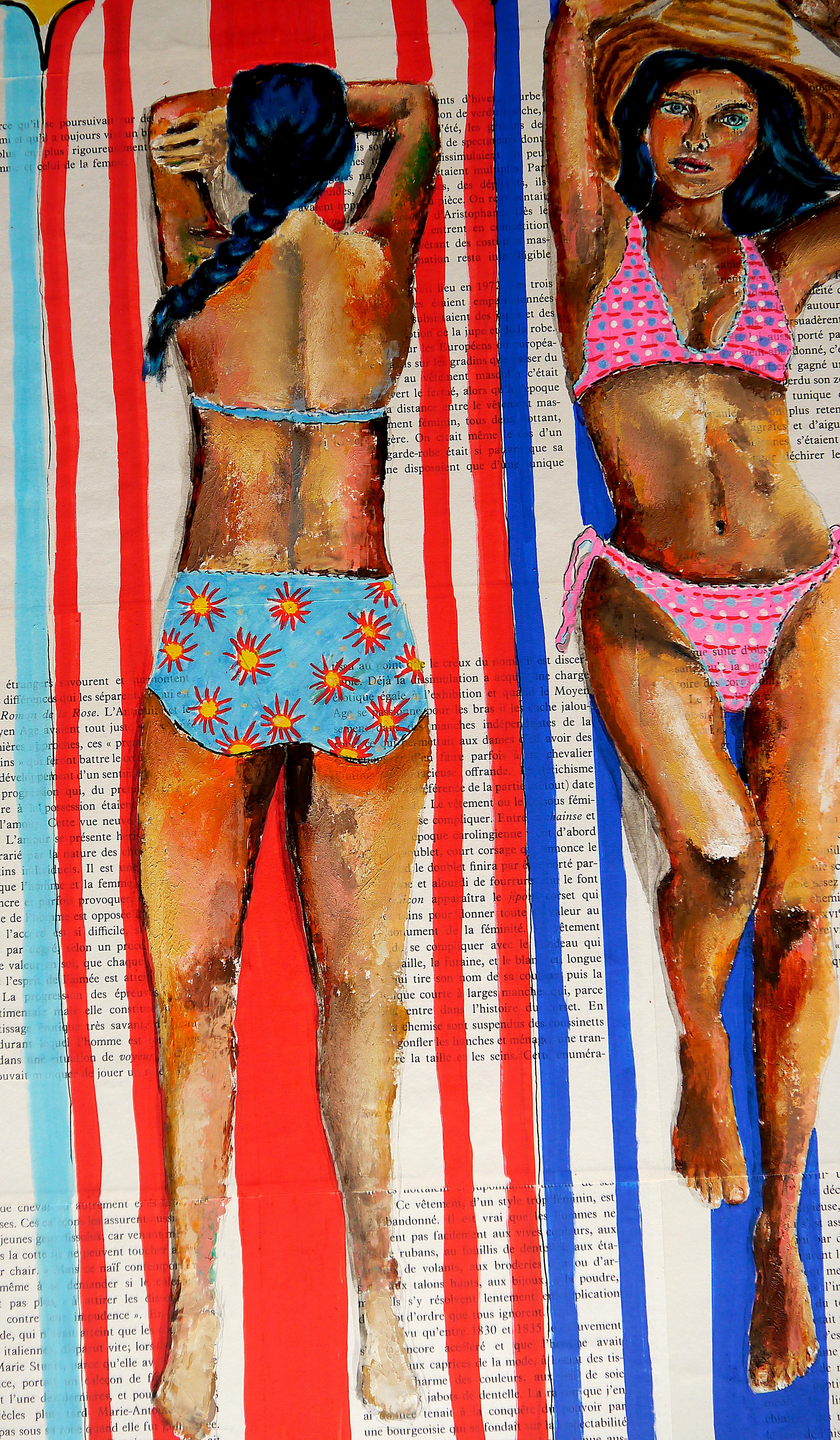 Porträt Sommer der Französischen Schule in La Baule 12 Sunny Indifference Impressionist XL im Angebot 2