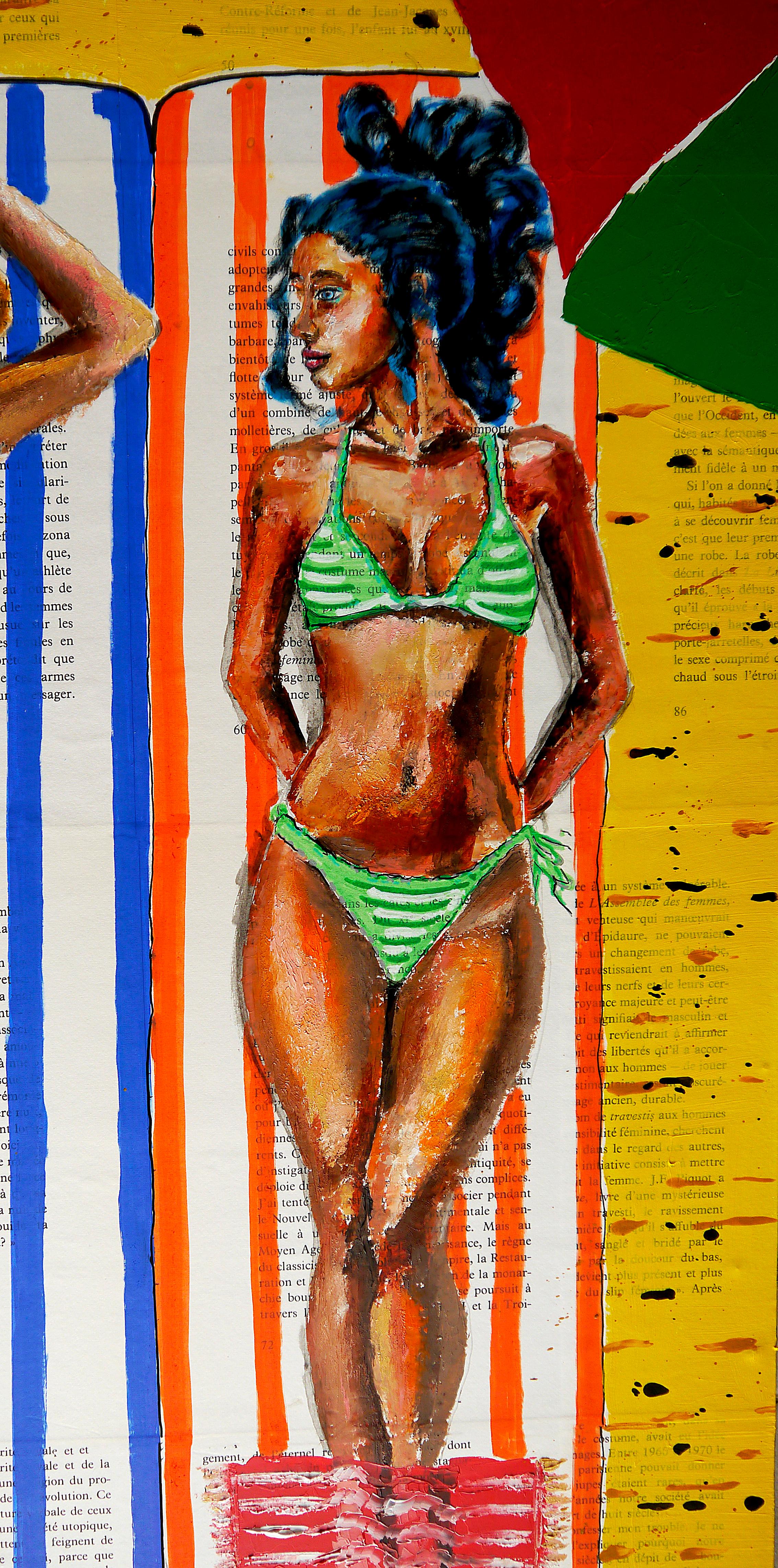 Porträt Sommer der Französischen Schule in La Baule 12 Sunny Indifference Impressionist XL im Angebot 3