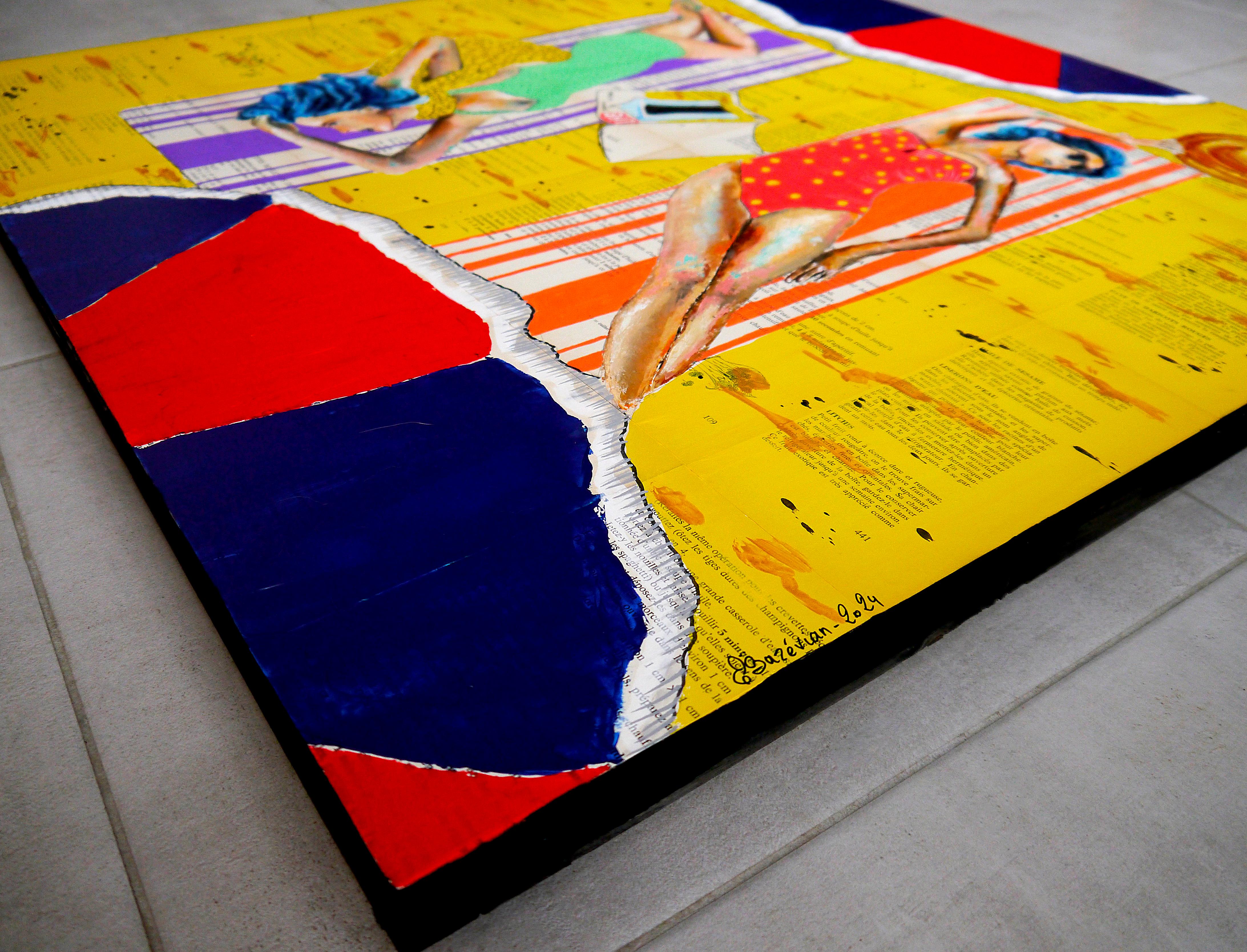 French School -Portrait Summer La Baule 10 Life Yin Yang XL Impressionist AUC 6