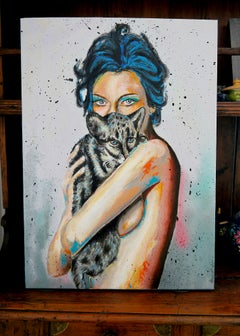 French School - PS 233 La Fauve s'habille en Leopard  Oil Post Impressionist MAK