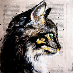 Ritratto di scuola francese CAT Fauve Fantasia Olio Impressionista del XIII secolo Firmato