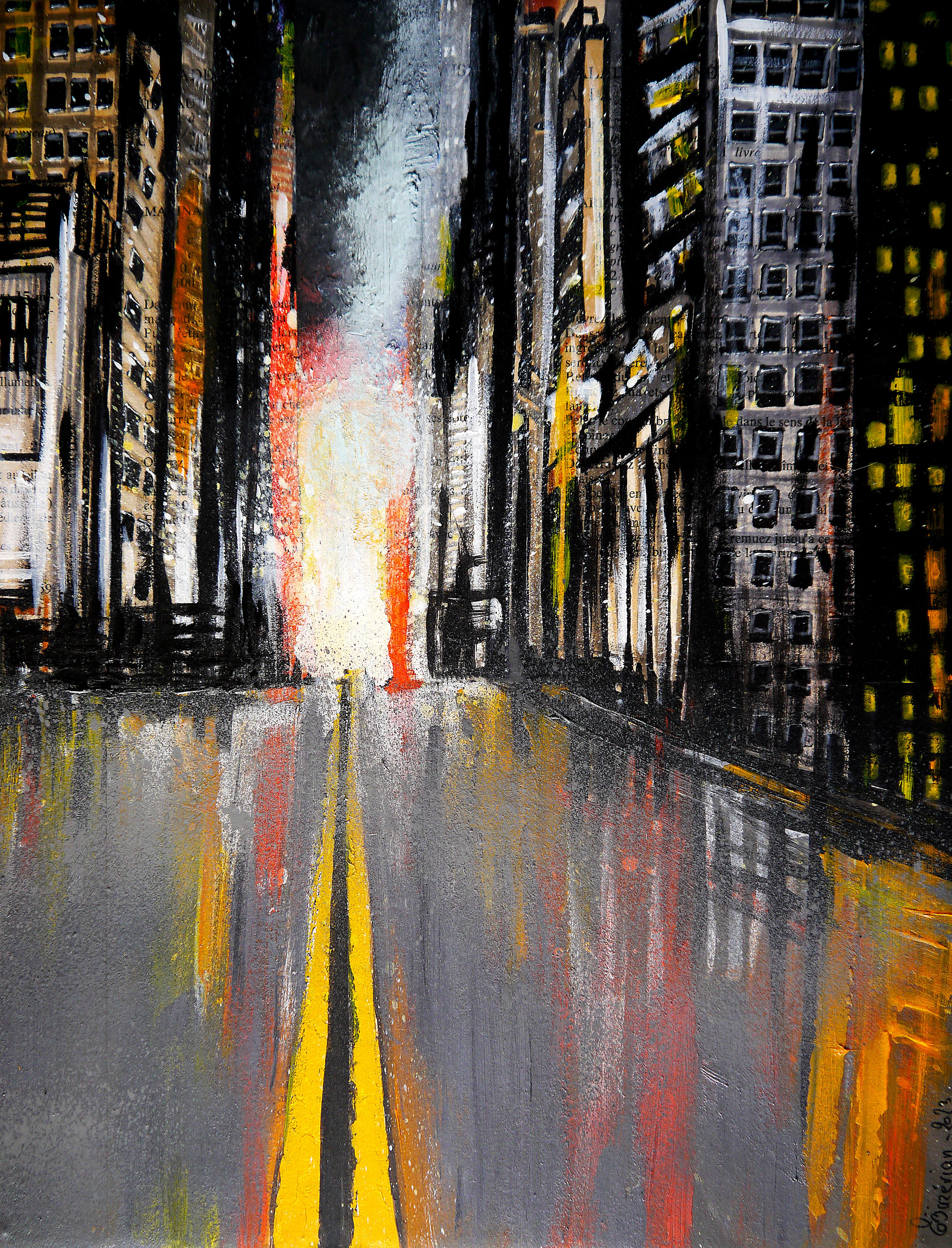 ☀️⭐Road Line III ⭐☀️

Paesaggio - Sky scrappers, ufficio - NYC Building avenue Pittura con effetto specchio 
Tecnica: olio, acrilico e inchiostro su pagine di vecchi libri su cornice in legno strecher 40x40cm ■■ 15,7x15,7 pollici

⏩ Analisi della