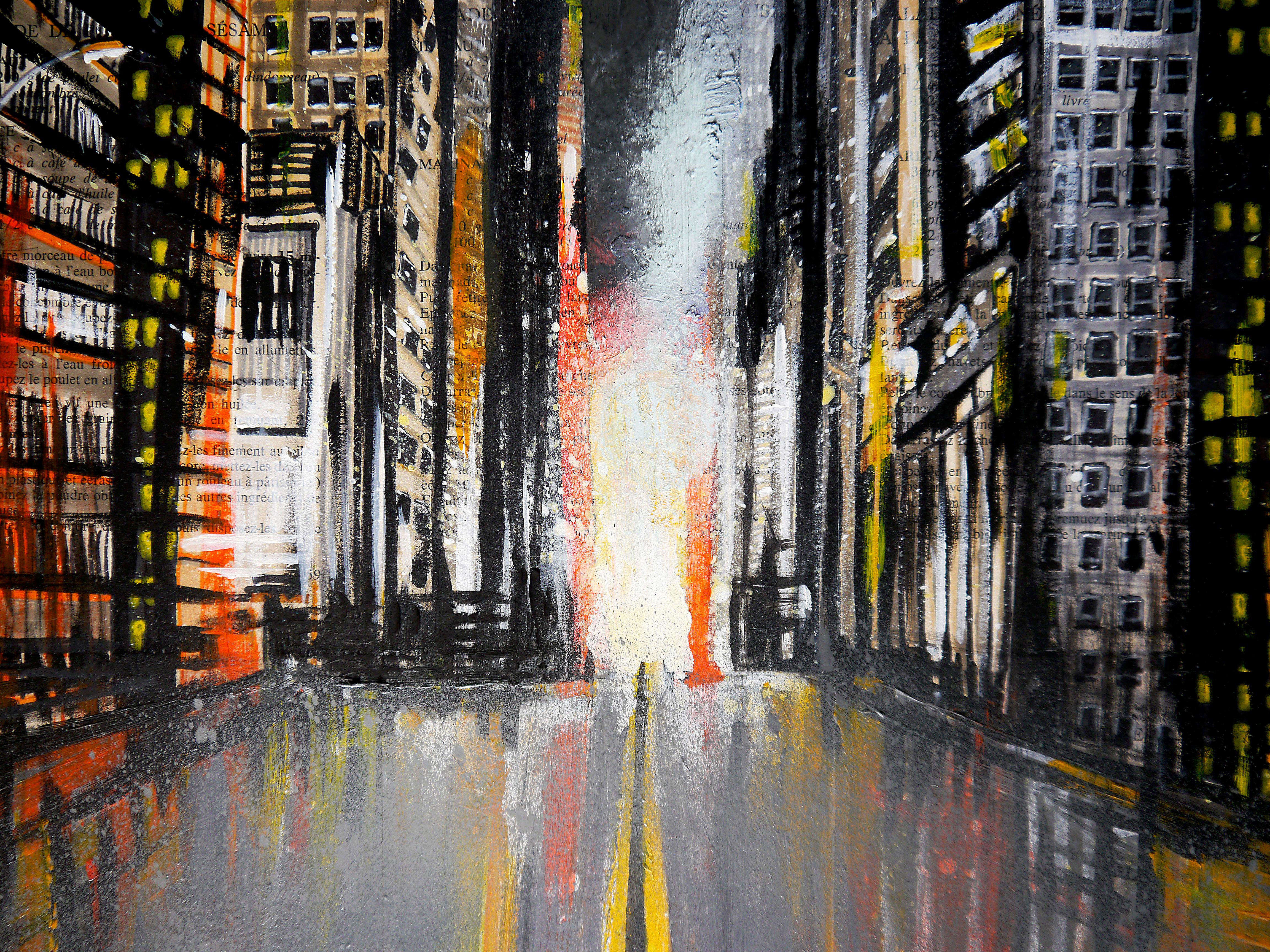 Scuola francese  Road Line III New York City Impressionista Chut Les Barbizons! in vendita 1