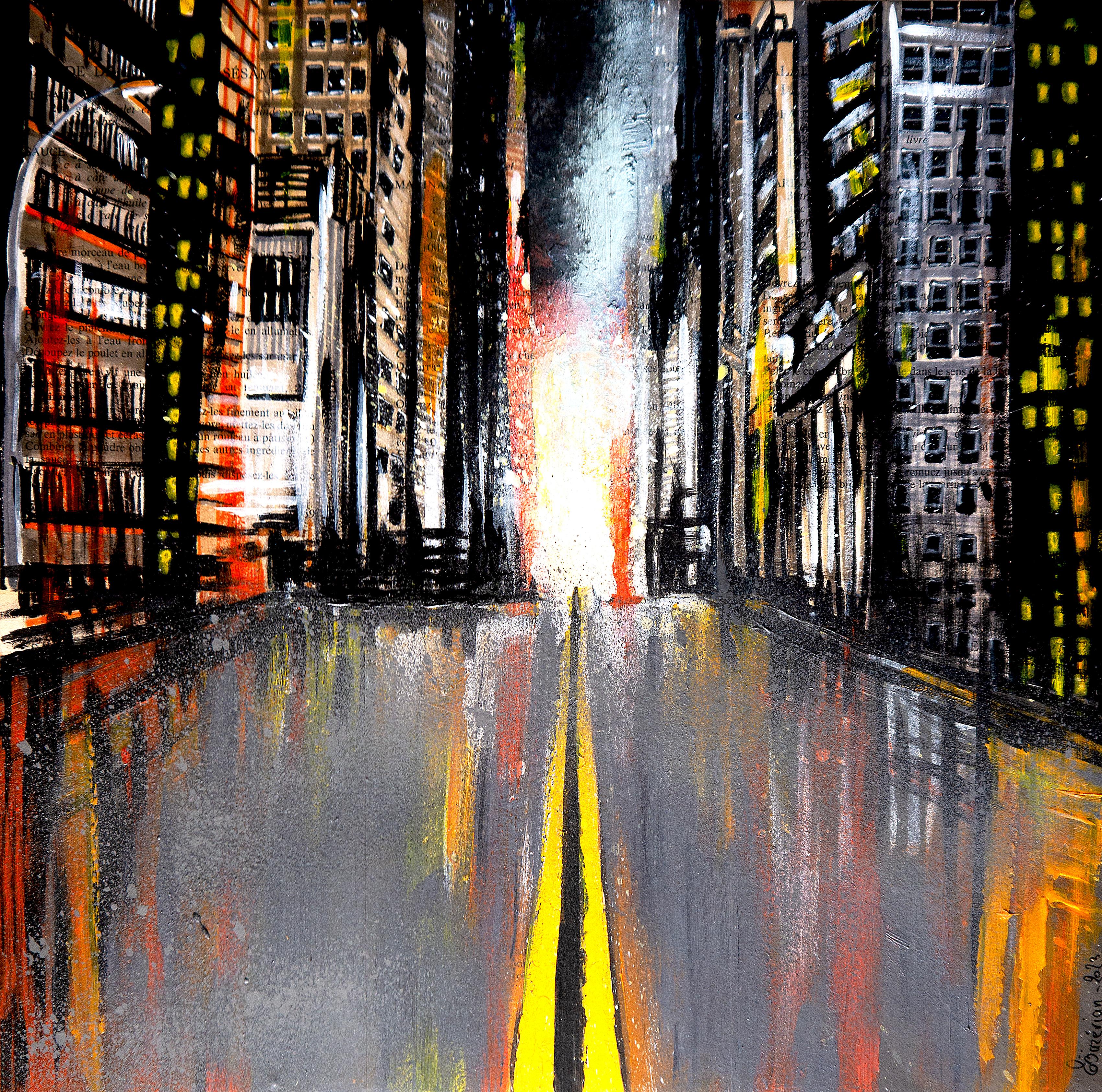 Scuola francese  Road Line III New York City Impressionista Chut Les Barbizons!