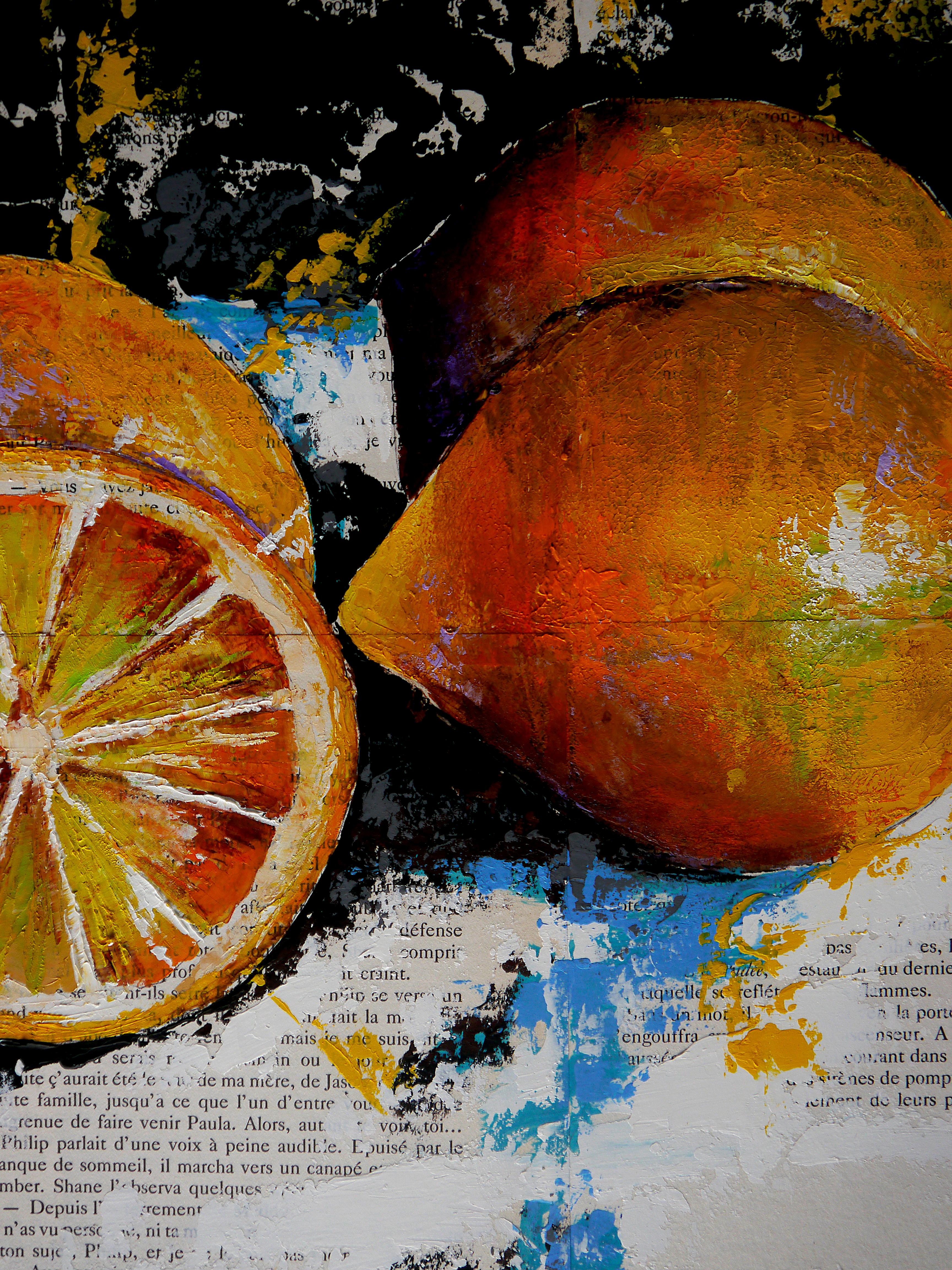 French School - Still life Lemon Summer Starwars - Impressionist For Sale 1