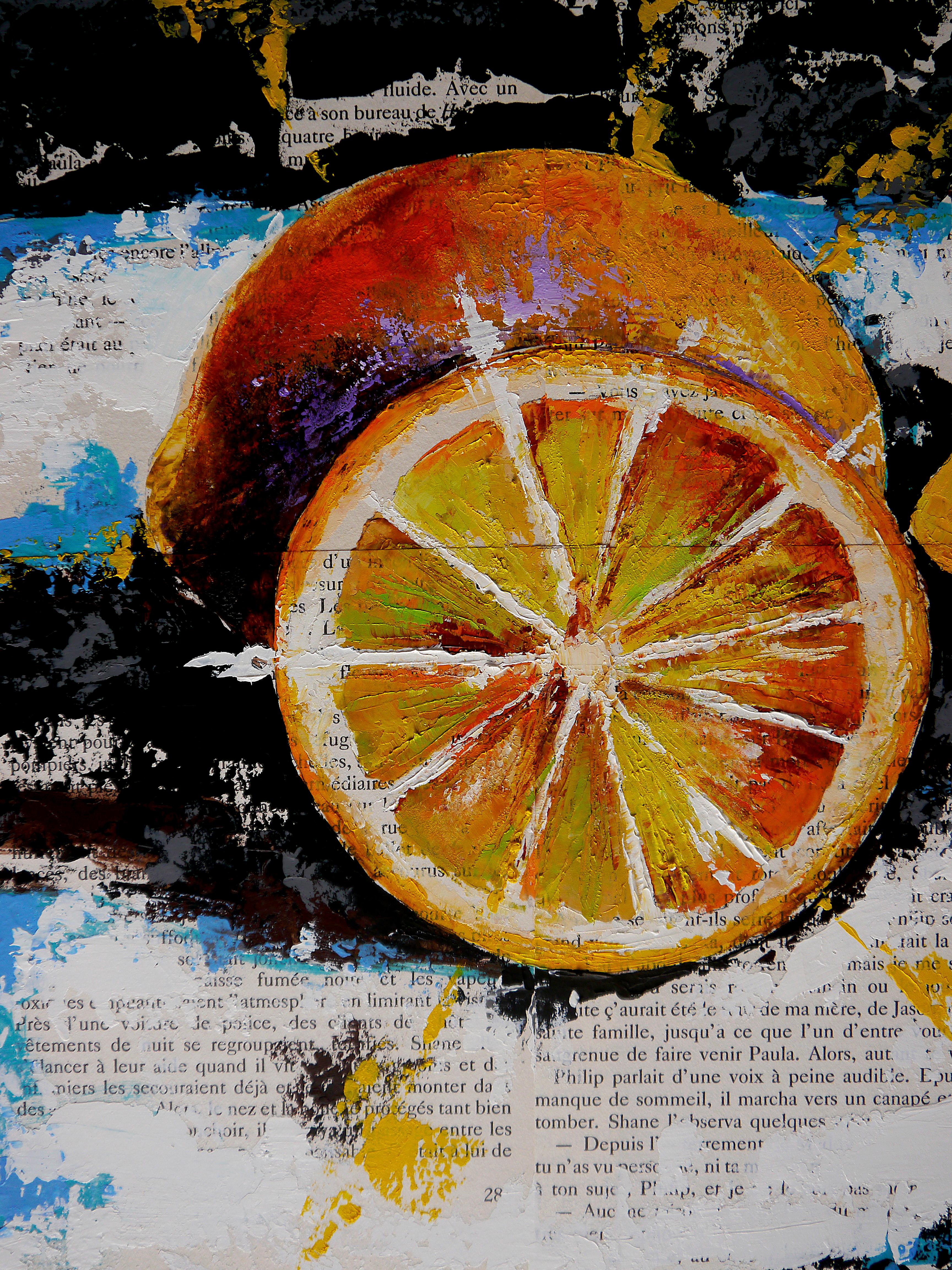 French School - Still life Lemon Summer Starwars - Impressionist For Sale 2