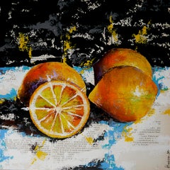 Ecole française - Nature morte Lemon Summer Starwars - Impressionniste