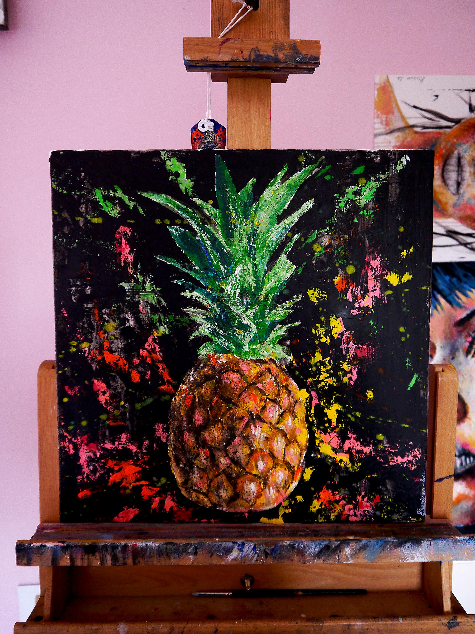 ¡Bodegón Escuela Francesa Piña Starwars - Chut les Barbizons! - Painting de Bazevian DelaCapuciniere