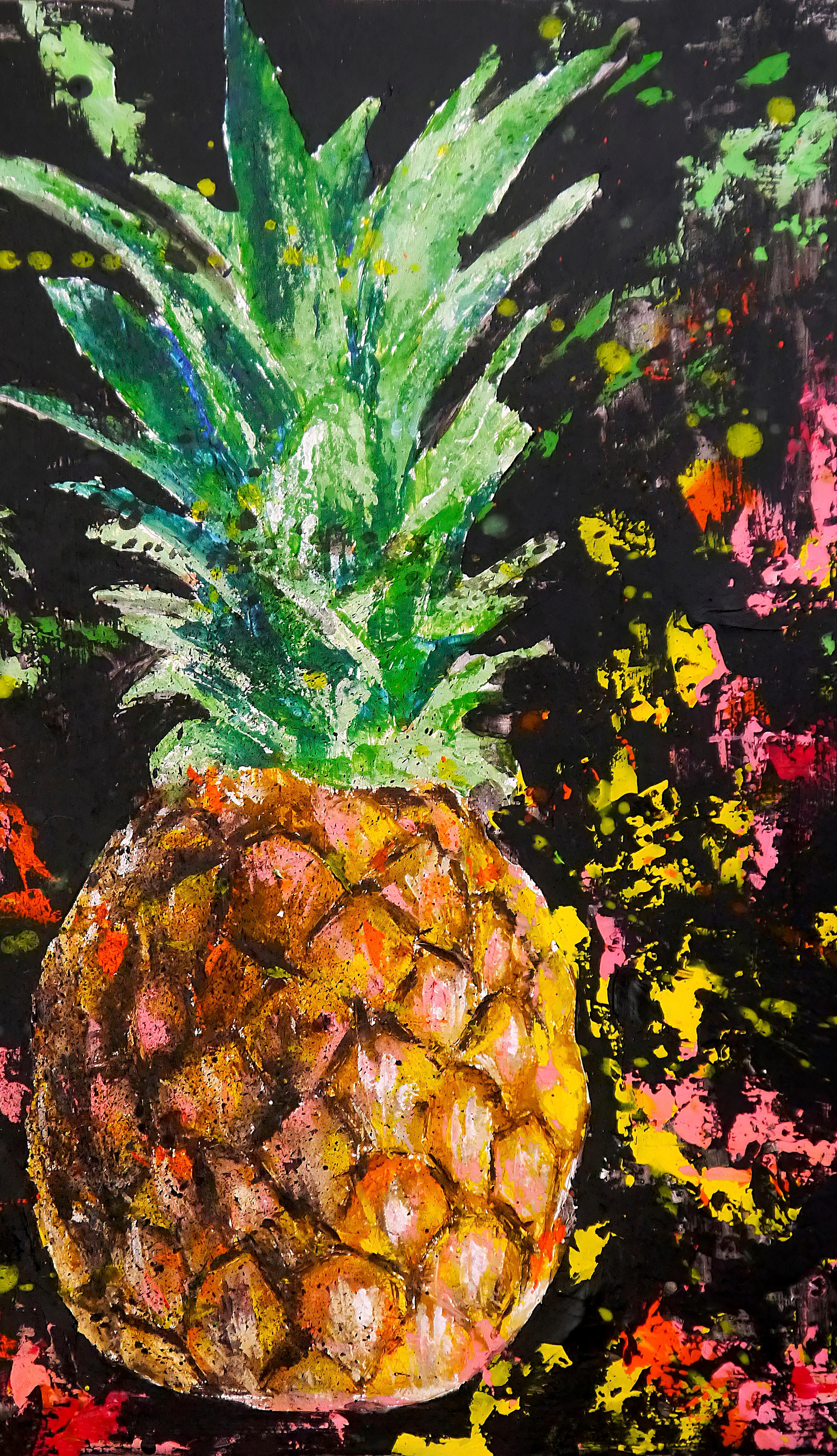 French School - Still Life Pineapple Starwars - Impressionist Pop For Sale 2
