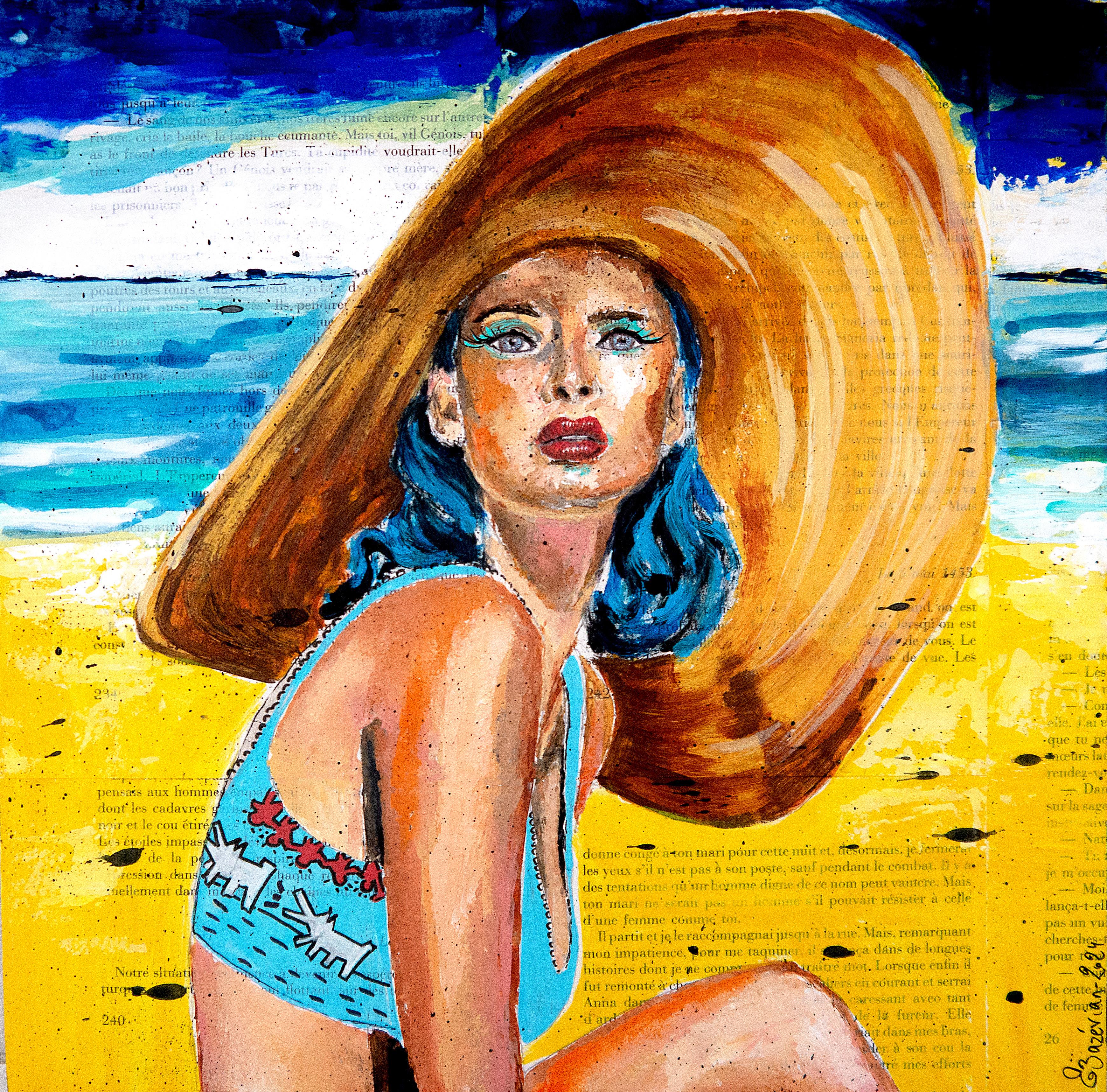 Bazevian DelaCapuciniere Figurative Painting - French School - Summer in La Baule VII  Oil painting  Iconic Post Impressionist