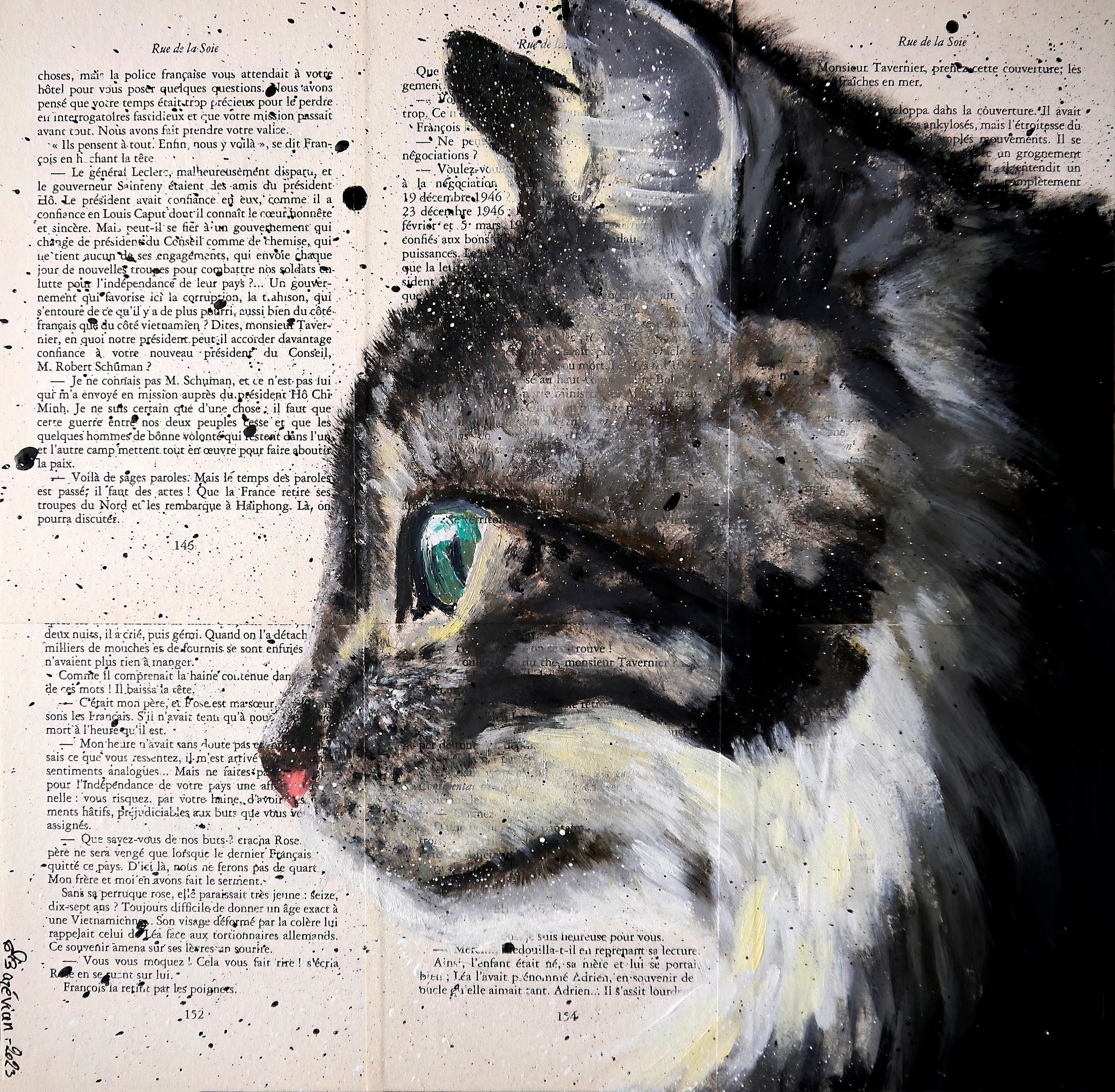Bazevian DelaCapuciniere Animal Painting - Portrait Doux Fauve - Cat