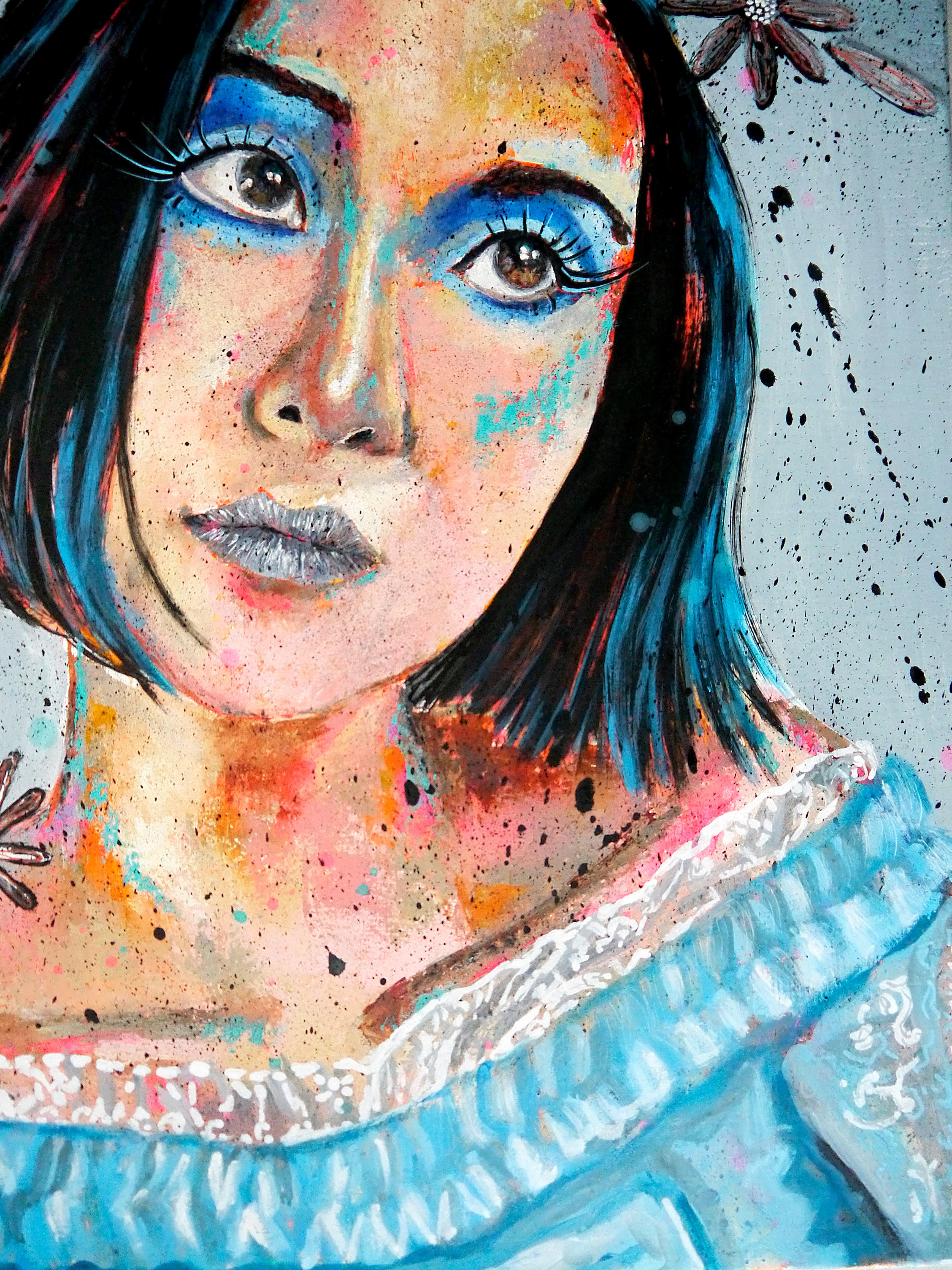 Portrait PS 127 Blue Soey

Portrait of the artist Soey Milk wearing a blue dress
Technique: oil, acrylic, and ink on canvas 61 x 46cm (24x18,1 inch)

》》R E A D Y -- T O -- H A N G《《

❶ → Original signed work. Certificate of authenticity included.

❷