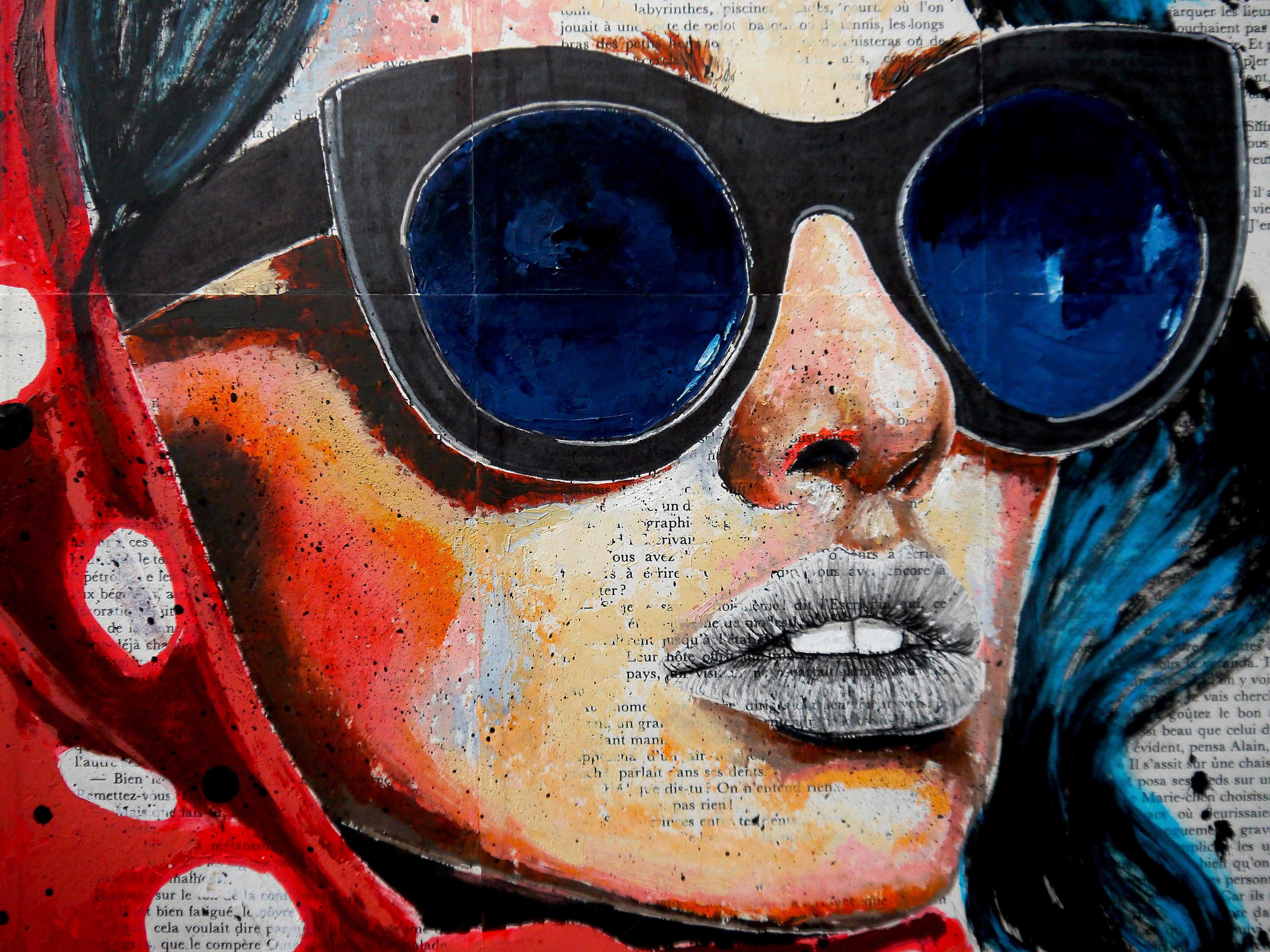 Portrait d'une femme portant des lunettes de soleil et un foulard.

Technique : huile, acrylique, encre  sur des pages de livres anciens sur un cadre en bois 55x55cm / 21,6x21,6inch

》》R E A D Y -- T O -- H A N G《《


❶ → Œuvre originale signée.
