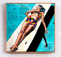 French School - Portrait PS 213 Le bain de soleil Mondrian Impressionist MAK