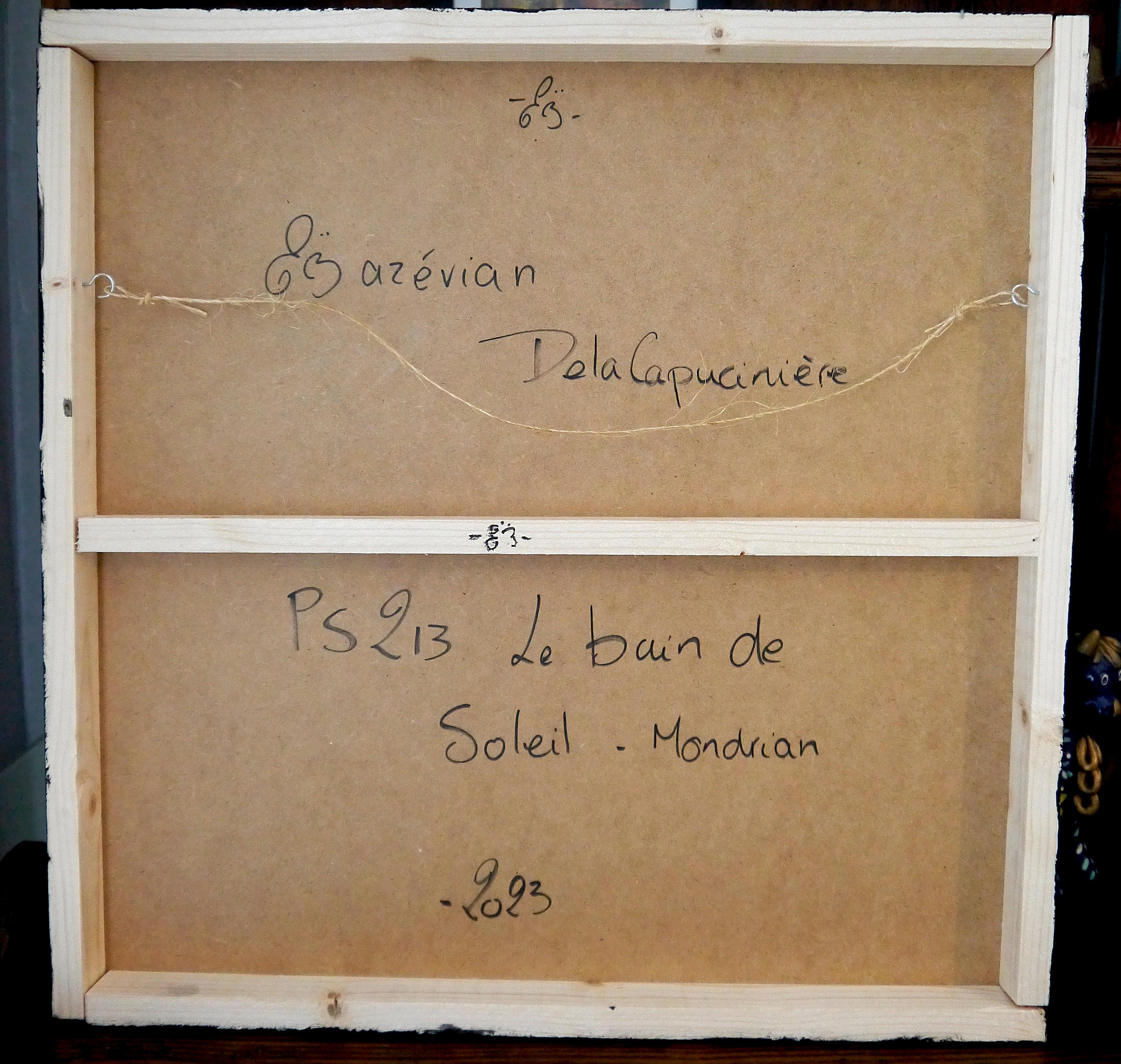 French School - Portrait PS 213 Le bain de soleil Mondrian Post Impressionist For Sale 3