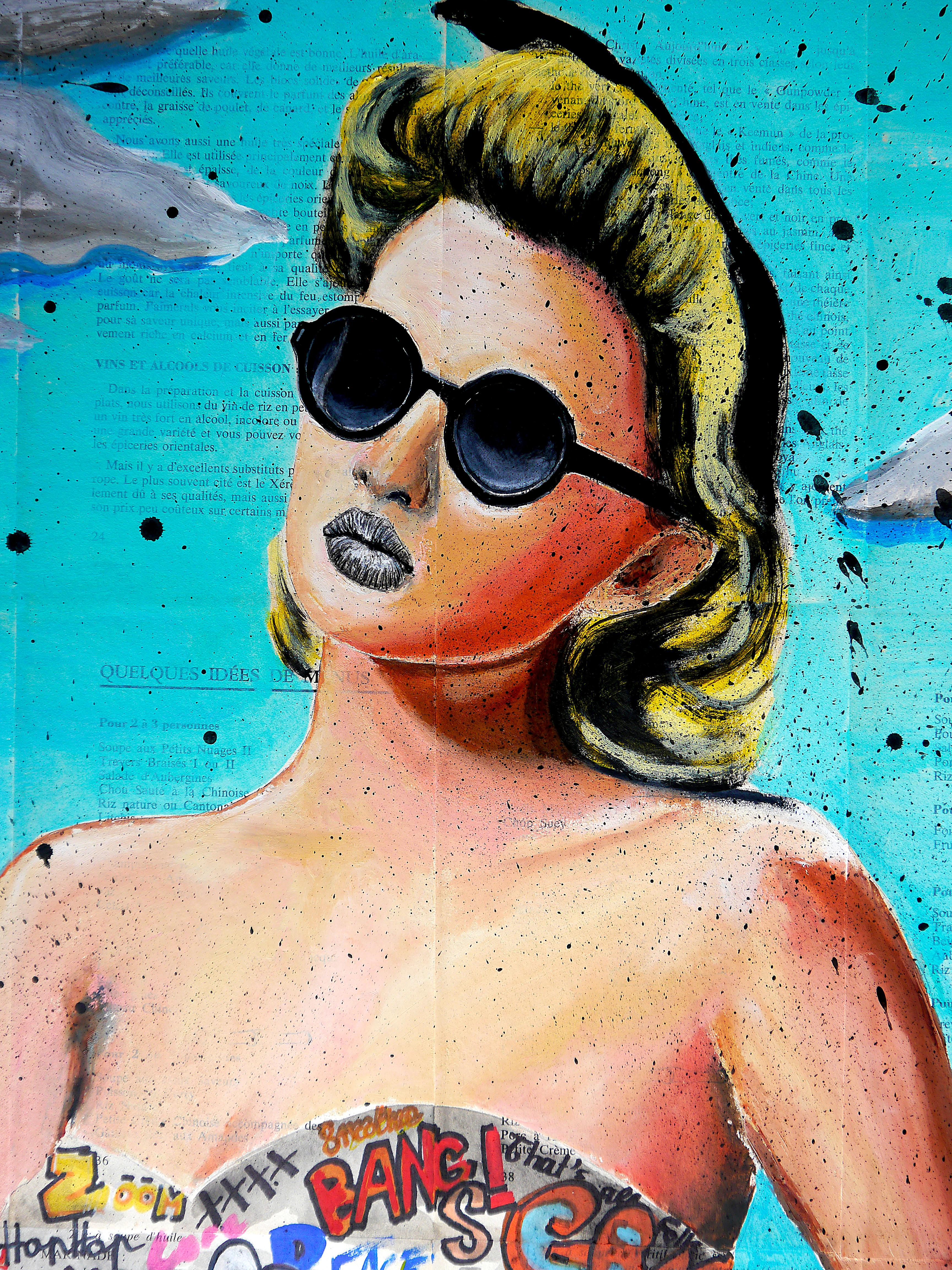 PS 228 A La plage

Corset graffiti pour une femme des années 60. 
Technique : huile, acrylique et encre sur des pages de vieux livres sur cadre en bois 55x55cm ■■ 21,6x21,6 inch.

》》R E A D Y -- T O -- H A N G《《



❶ → Œuvre originale signée.