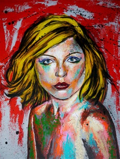 French School - Portrait PS 93 Debbie Blondie - (XL Large) Oil Painting Iconic