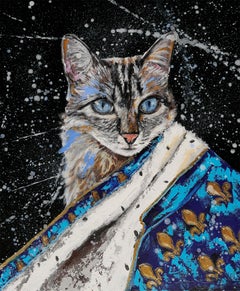 École française - Portrait  Royal Meoxit - CAT ( Large) - Post Impressionist