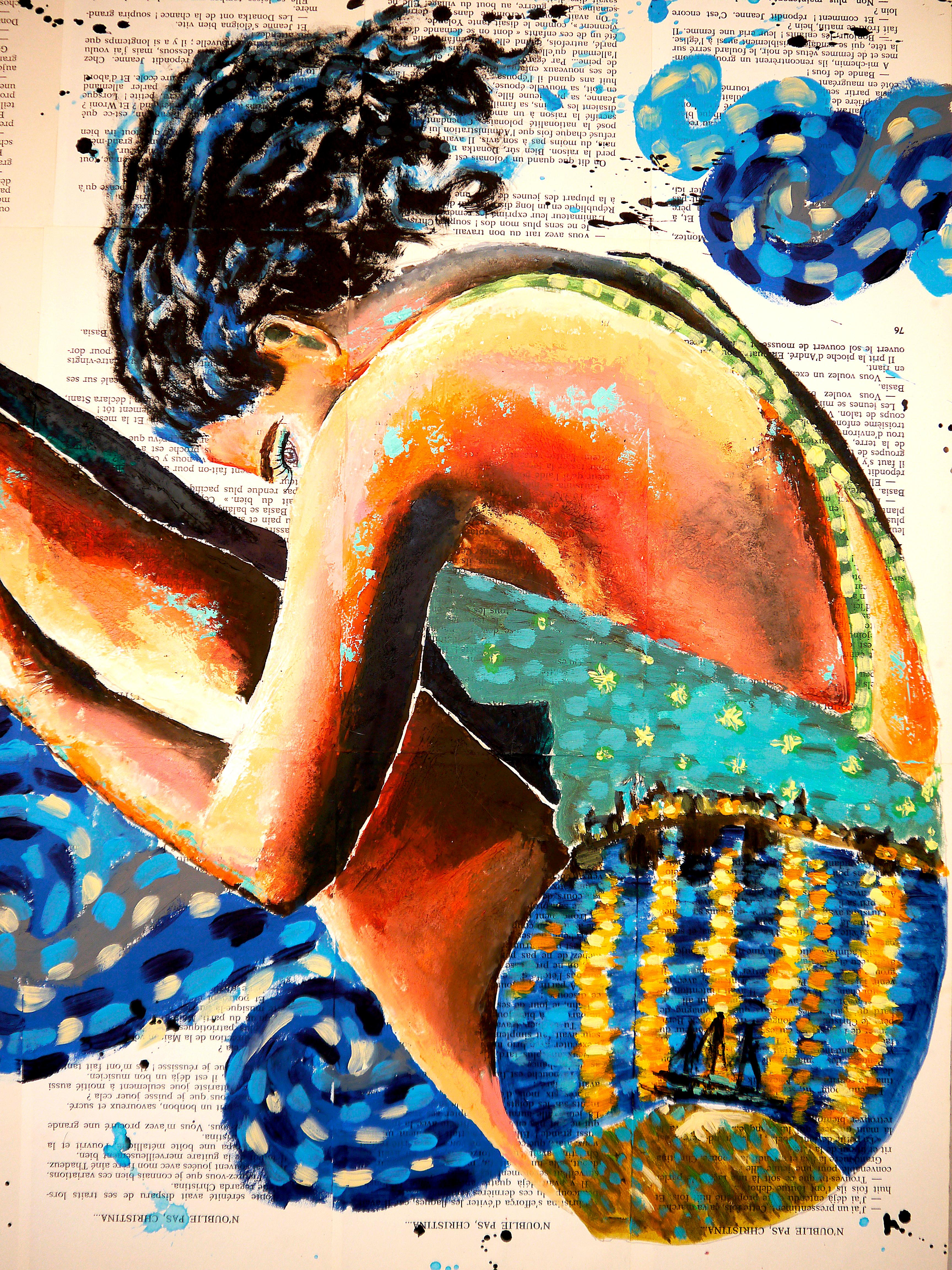 Portrait French  PS 247 Starry Night Diving 

Portrait of a diving woman dress with a Vincent Van Gogh swimsuit A daring dive in the unknown! This is one of the famous artwork from Vincent Van Gogh Starry Night

Technique:  oil, acrylic, and ink on