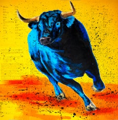 Raging Bull IV (Large) NSWE - French School Oil painting 21th Iconic